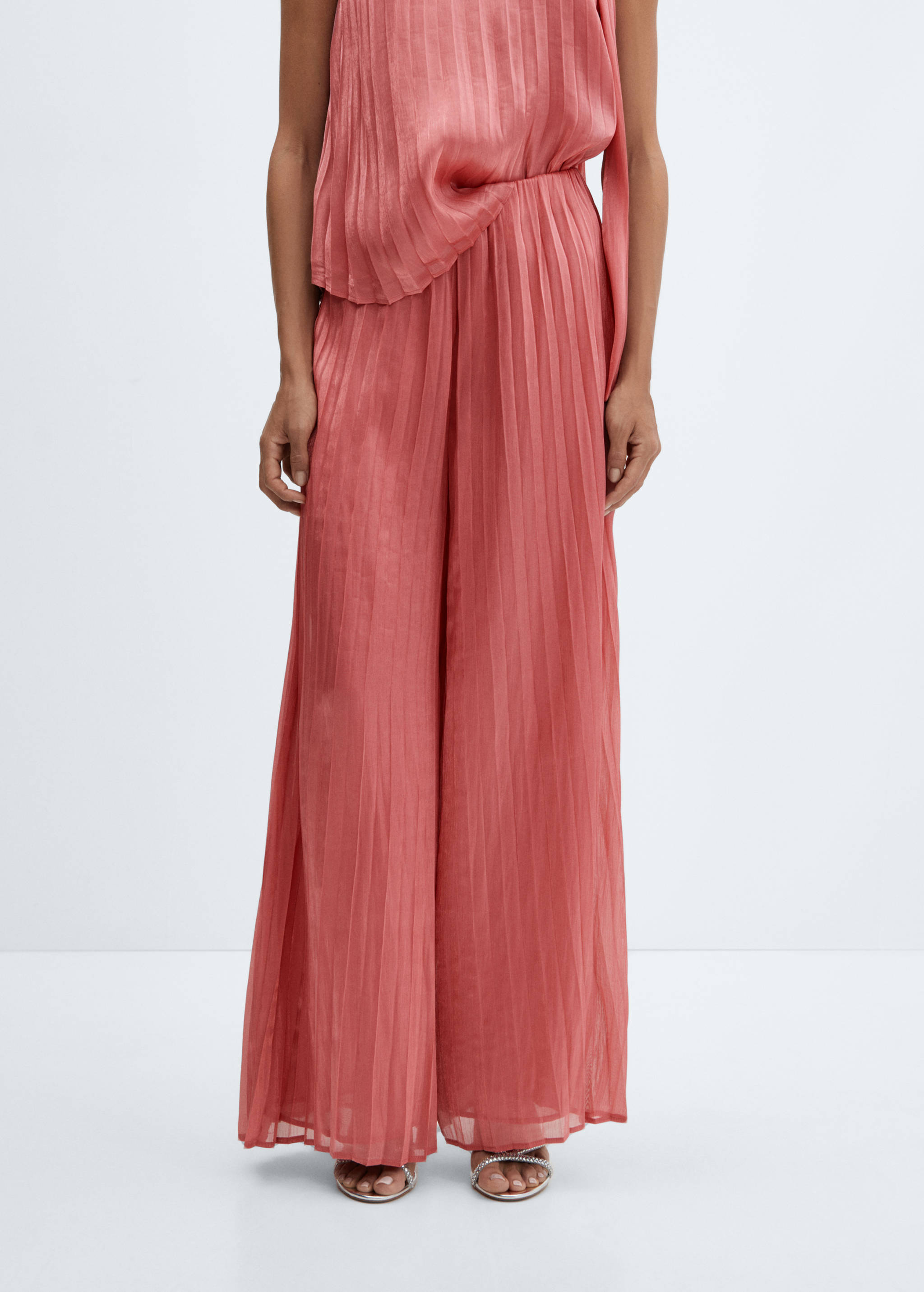 Pleated wide leg trousers - Medium plane