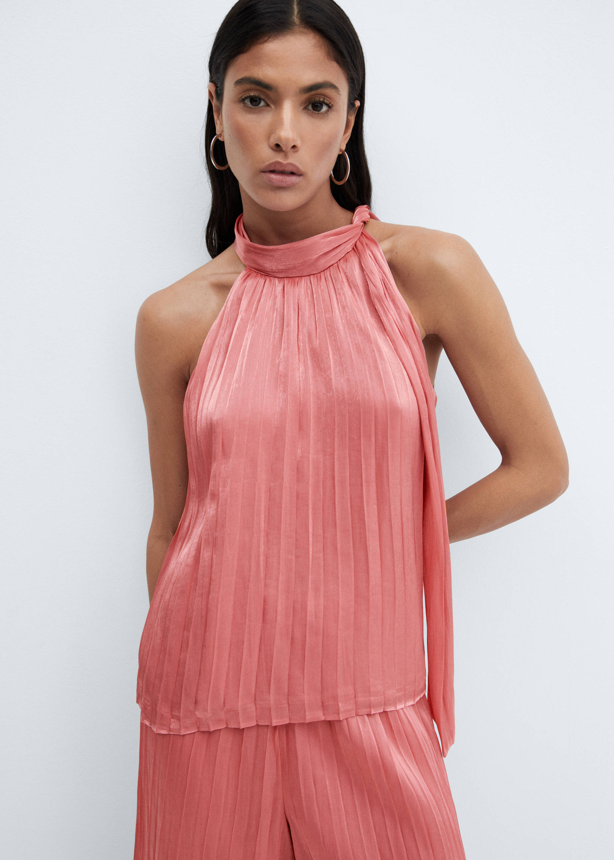 Pleated wide leg trousers - Details of the article 1