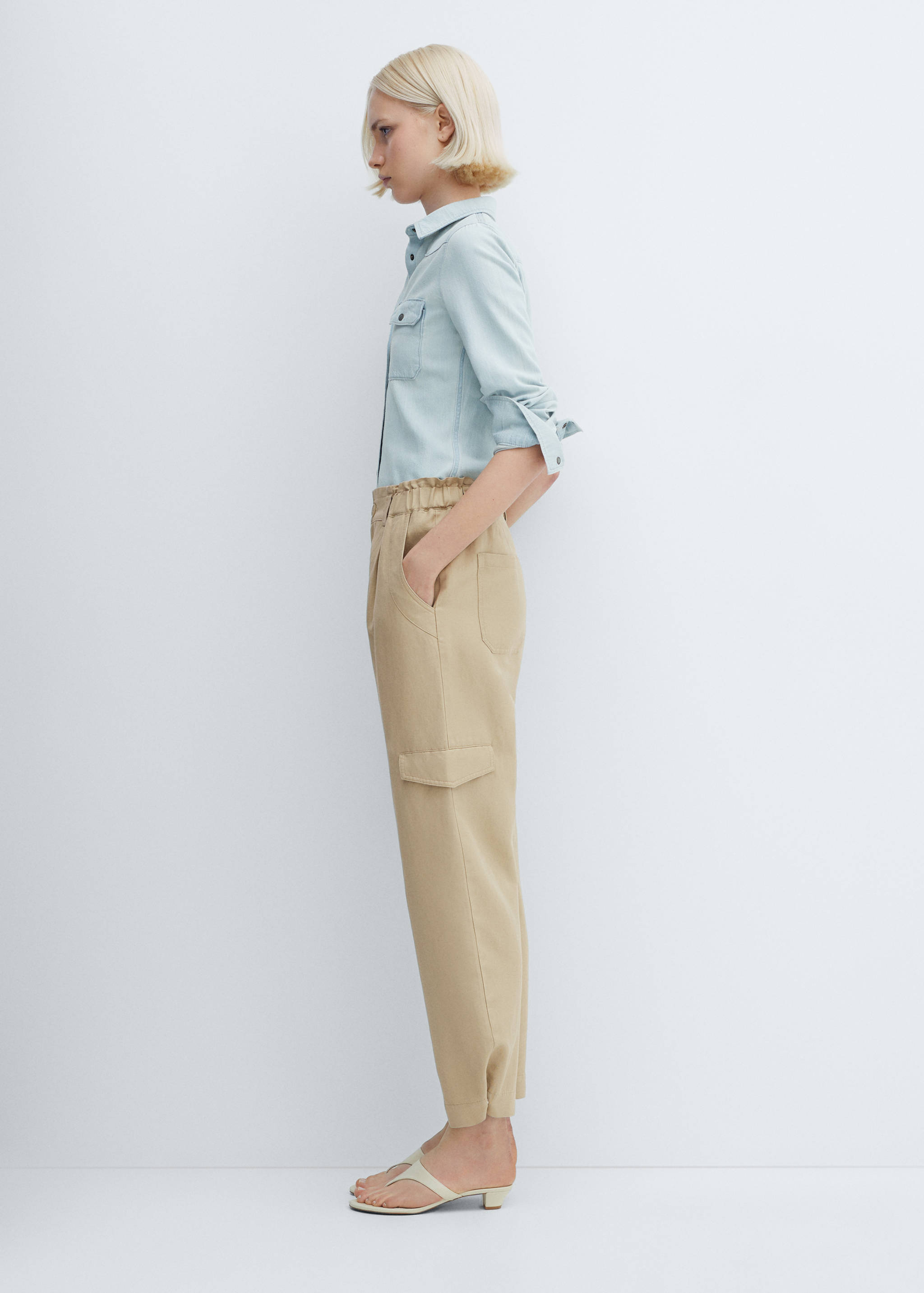 Linen cargo trousers - Details of the article 2