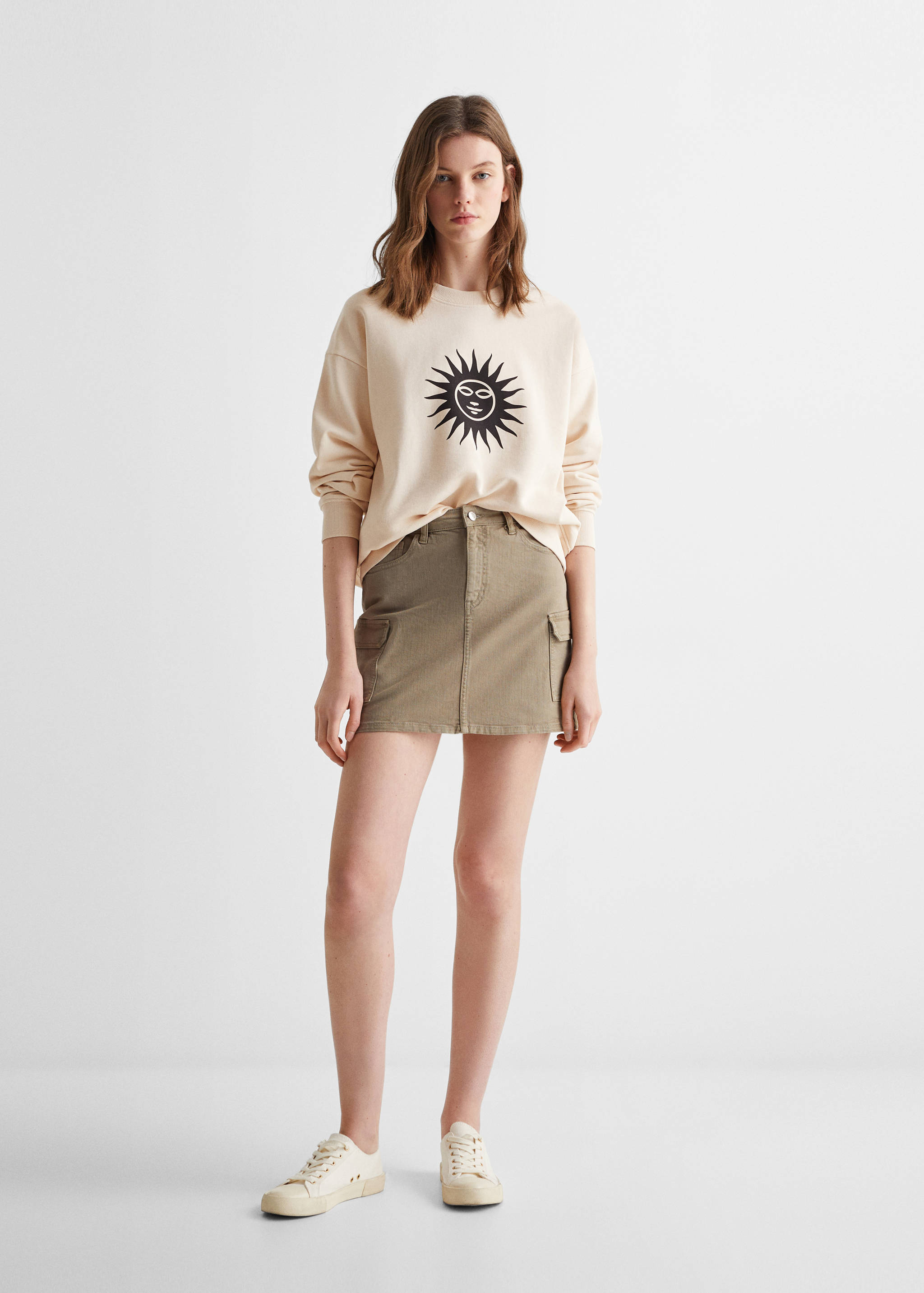 Printed cotton sweatshirt - General plane