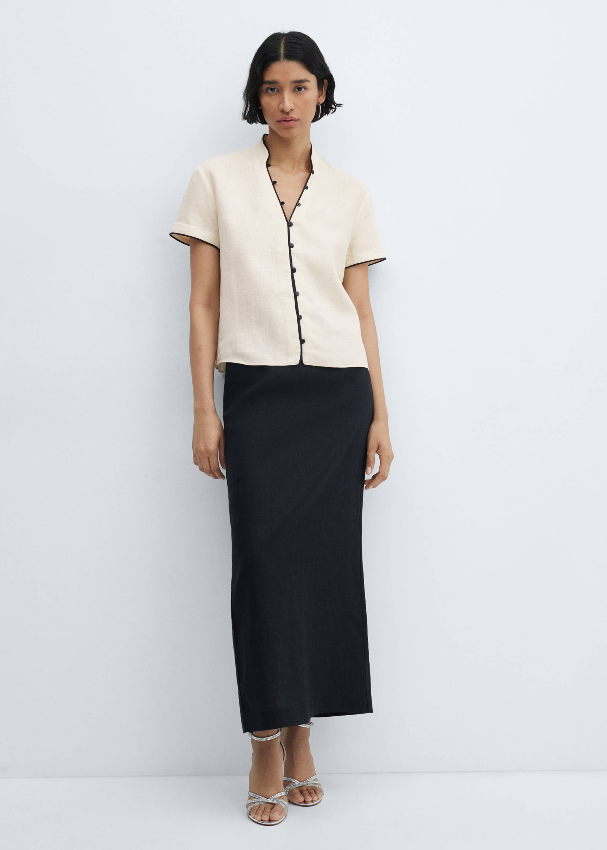 Button linen shirt - General plane