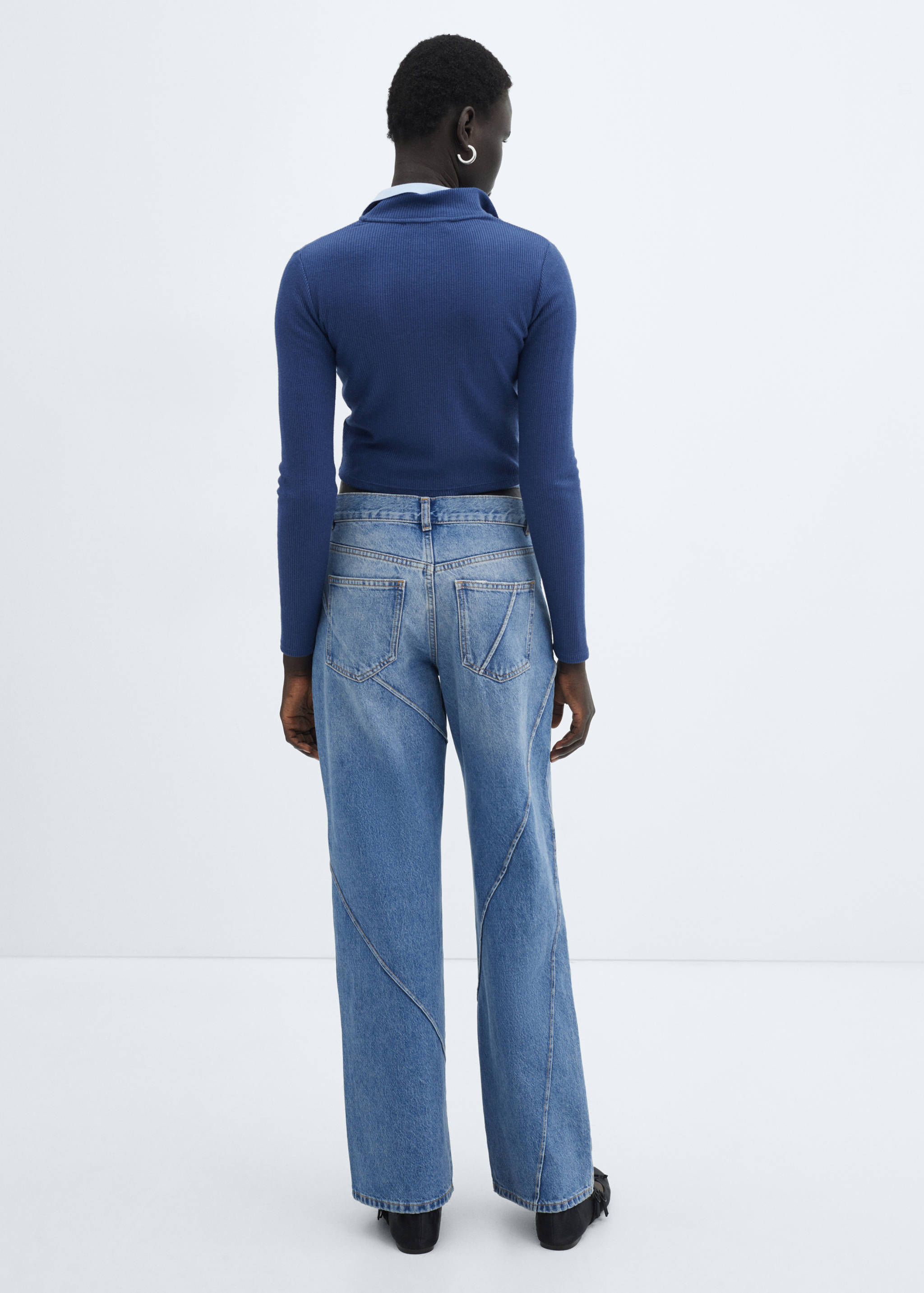 Jeans wideleg costuras decorativas - Reverso del artículo