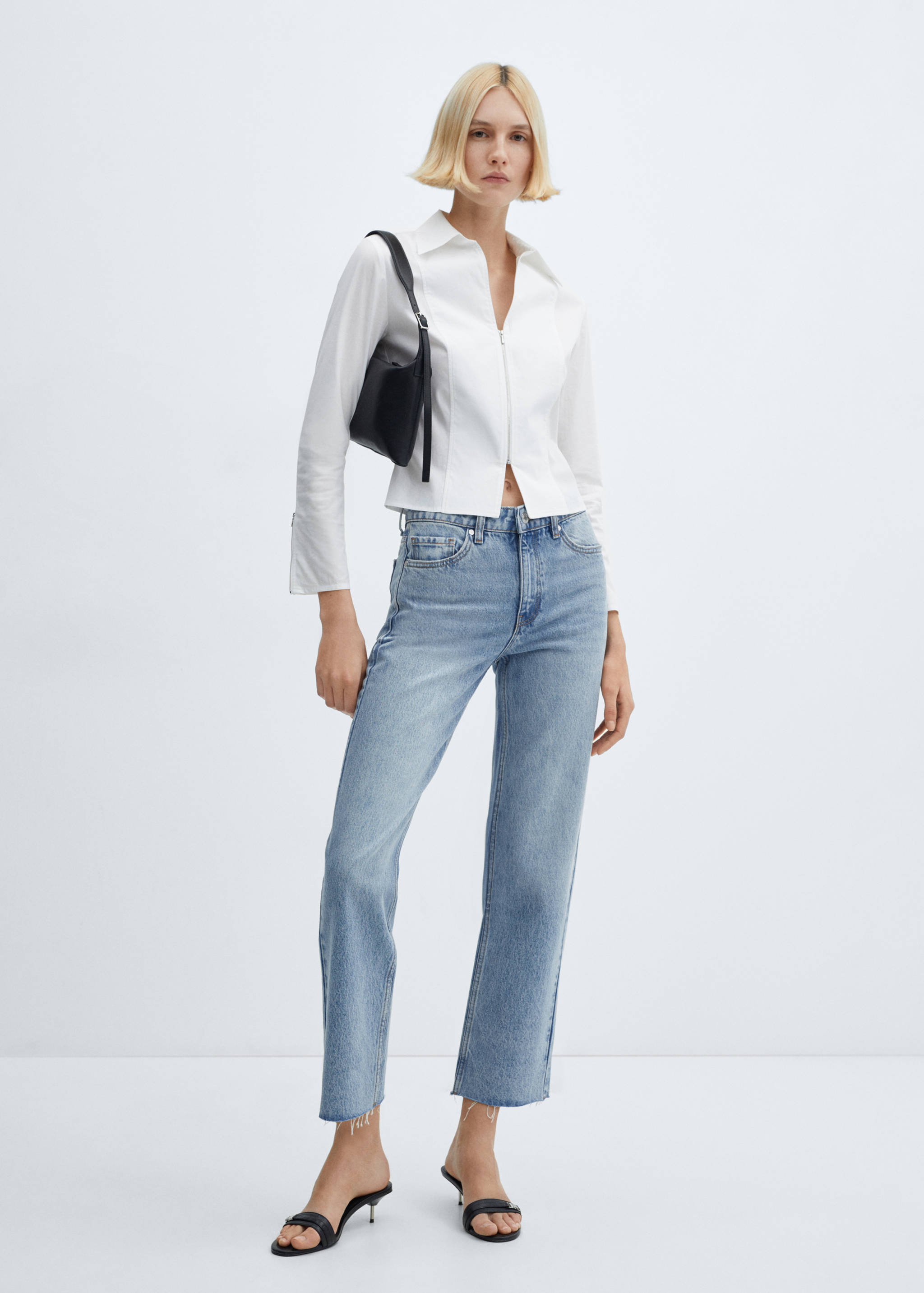 Straight-fit cropped jeans - General plane