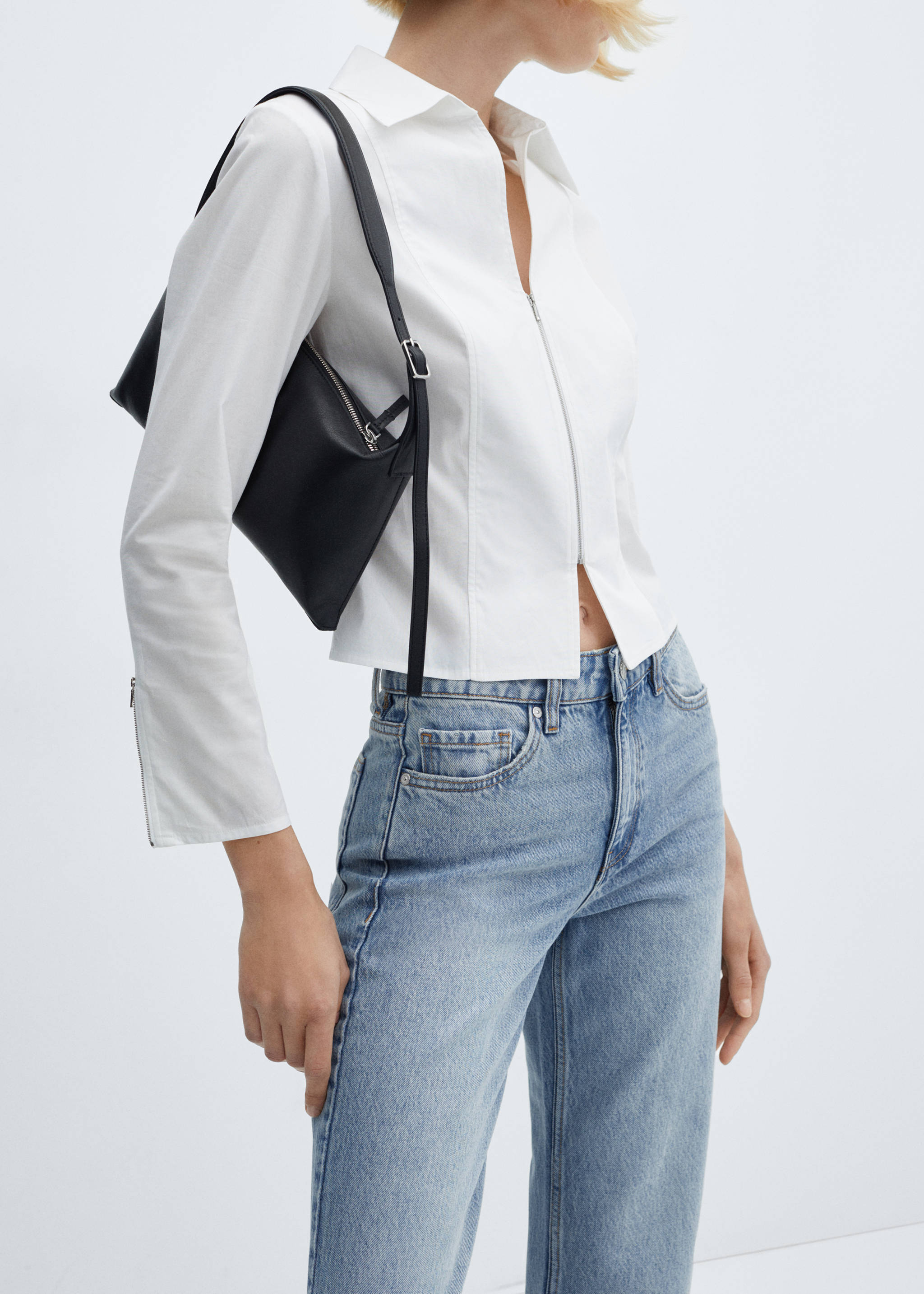 Straight-fit cropped jeans - Details of the article 1