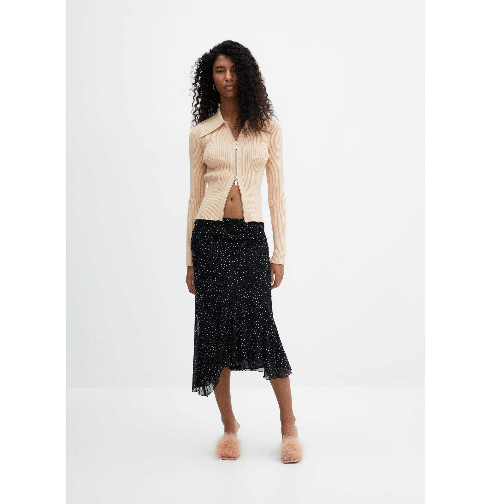 Polka dots midi skirt - General plane