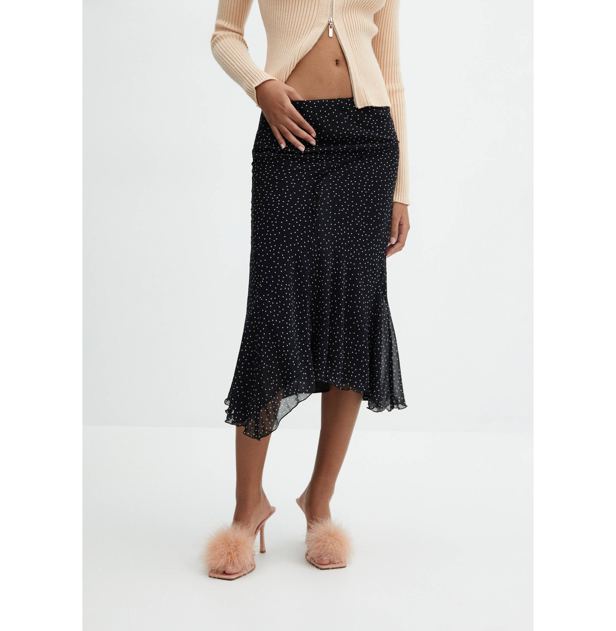 Polka dots midi skirt - Medium plane