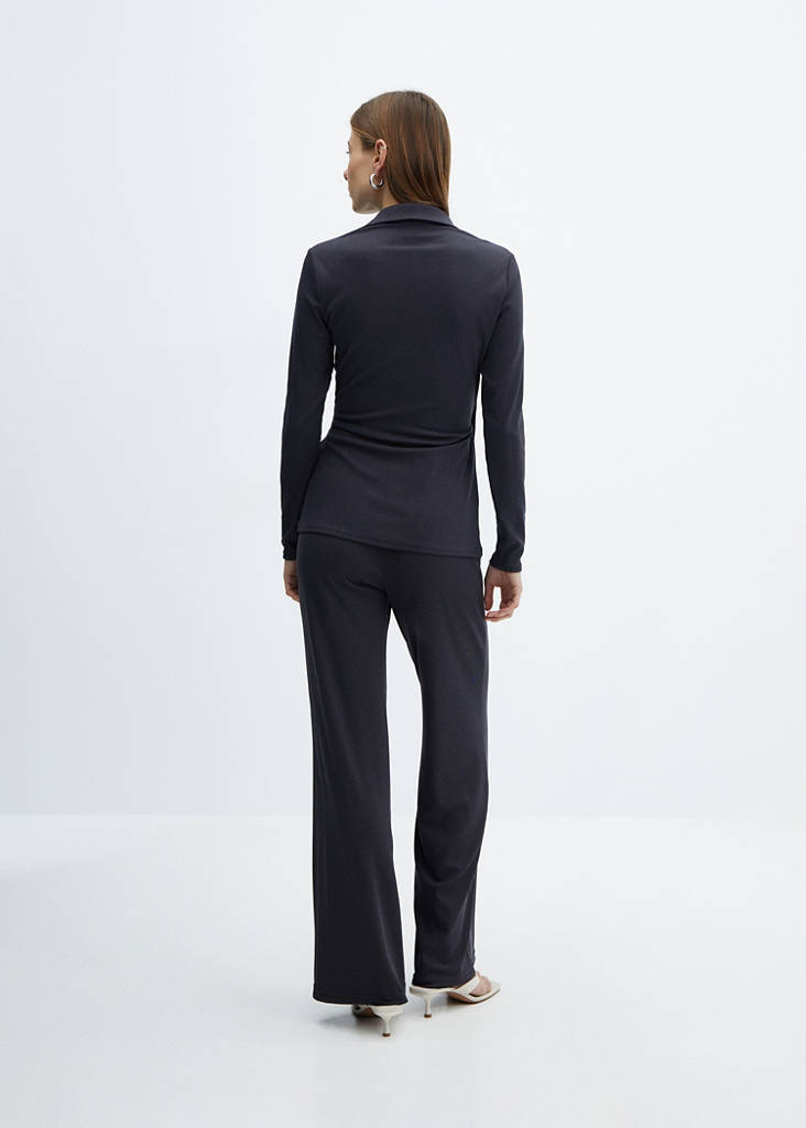 Wide leg trousers with elastic waist — Charcoal