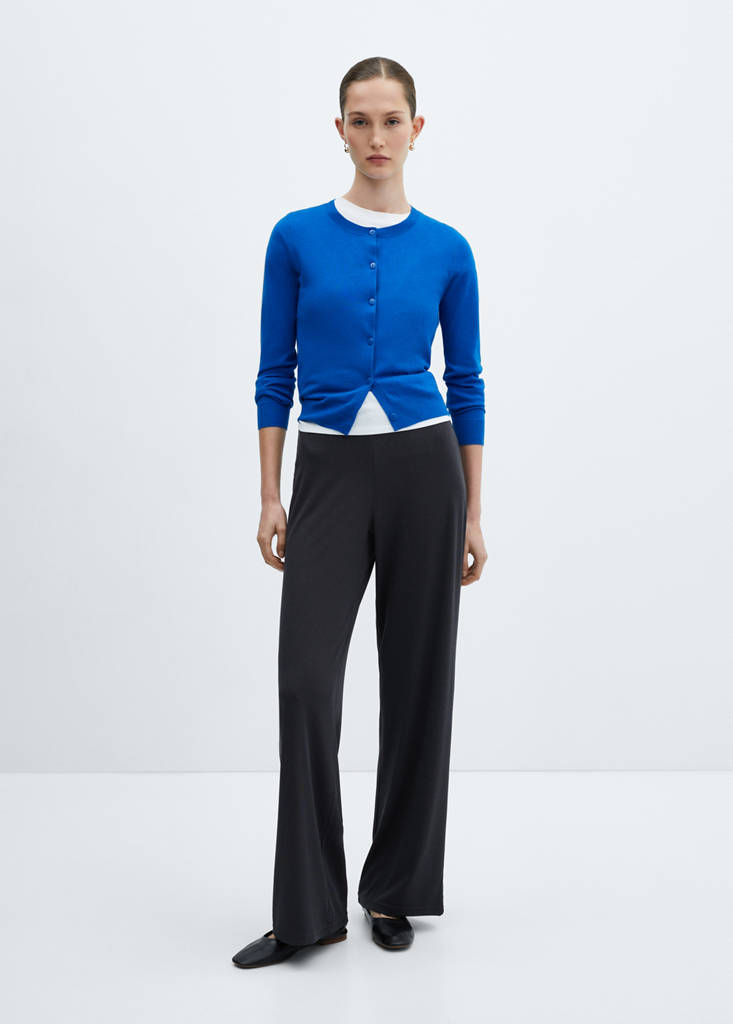 Wide leg trousers with elastic waist — Charcoal