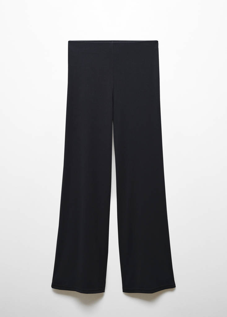 Wide leg trousers with elastic waist — Charcoal