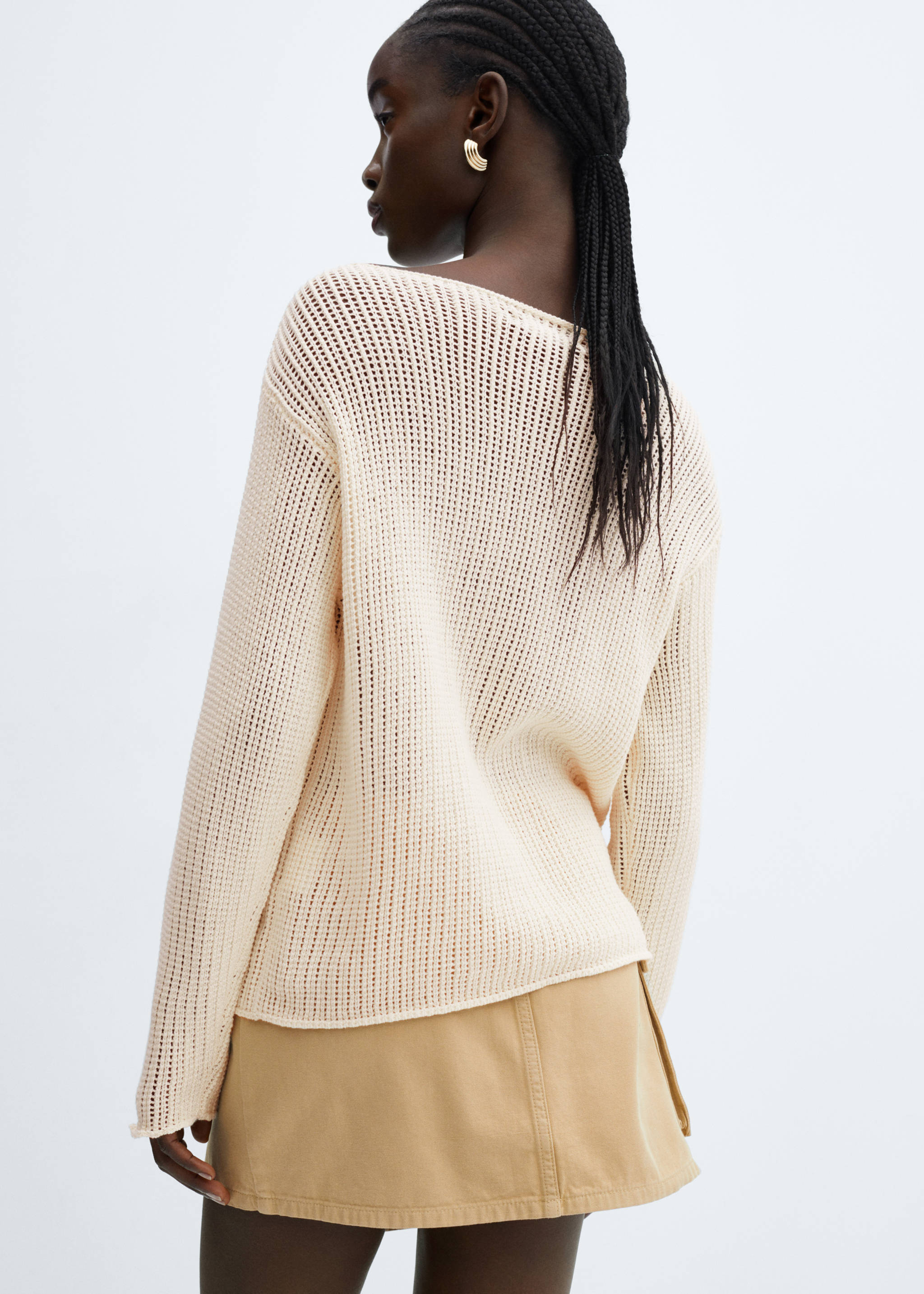 Gebreide trui met boothals - Achterkant van het artikel