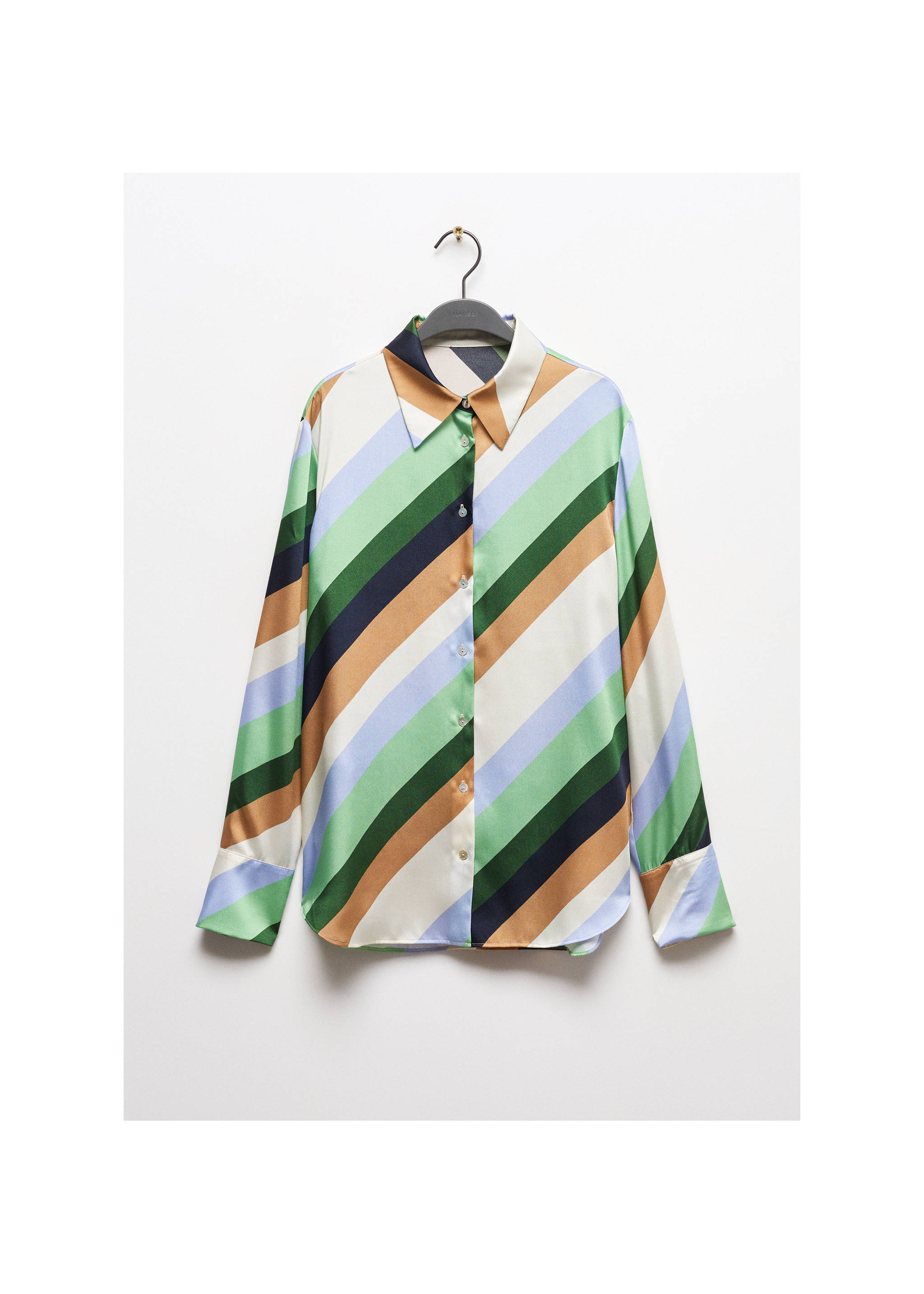 Camisa rayas satinada - Artículo sin modelo, Crudo. Ref: 67095756-00.