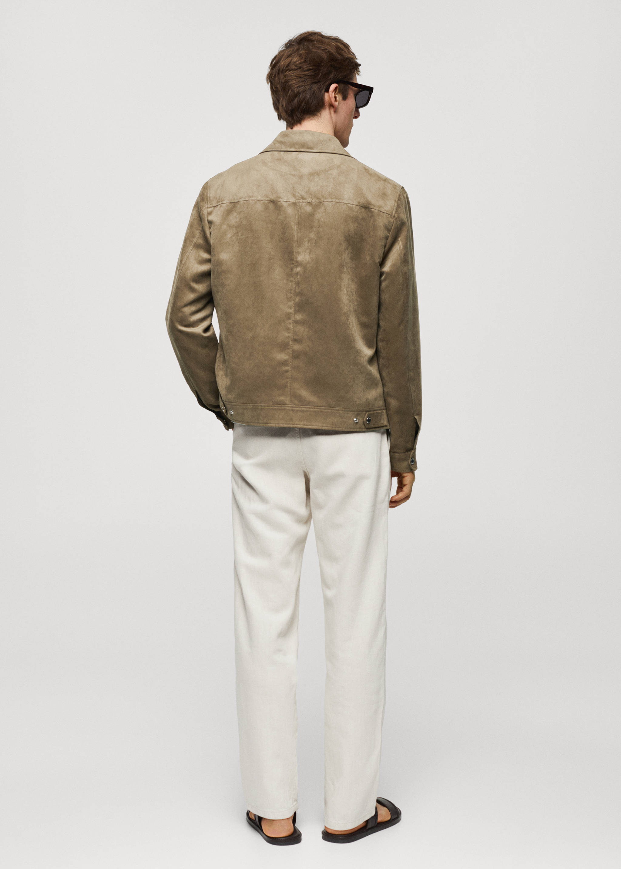 Suede-effect jacket with pockets - Reverse of the article