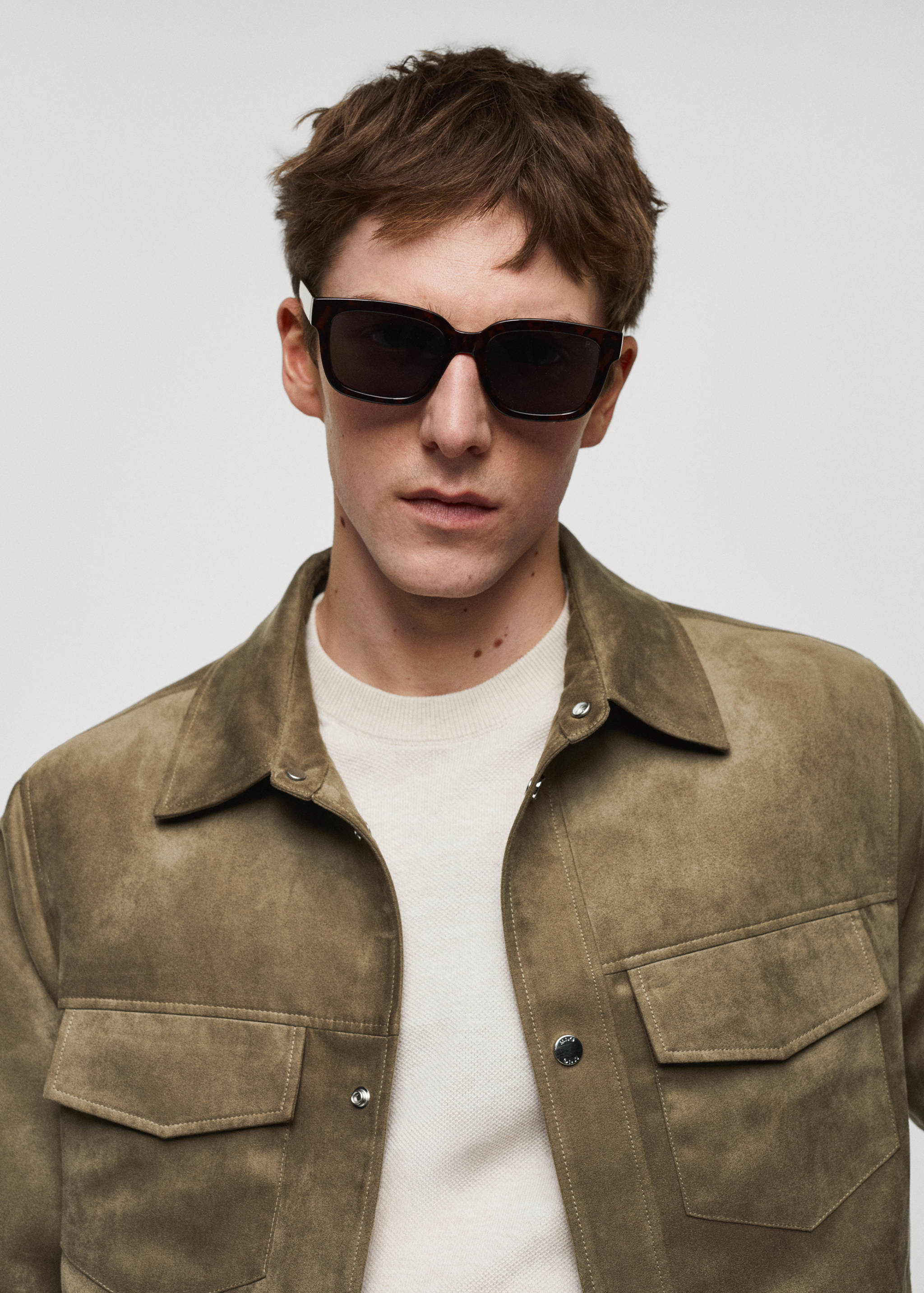 Suede-effect jacket with pockets - Details of the article 1