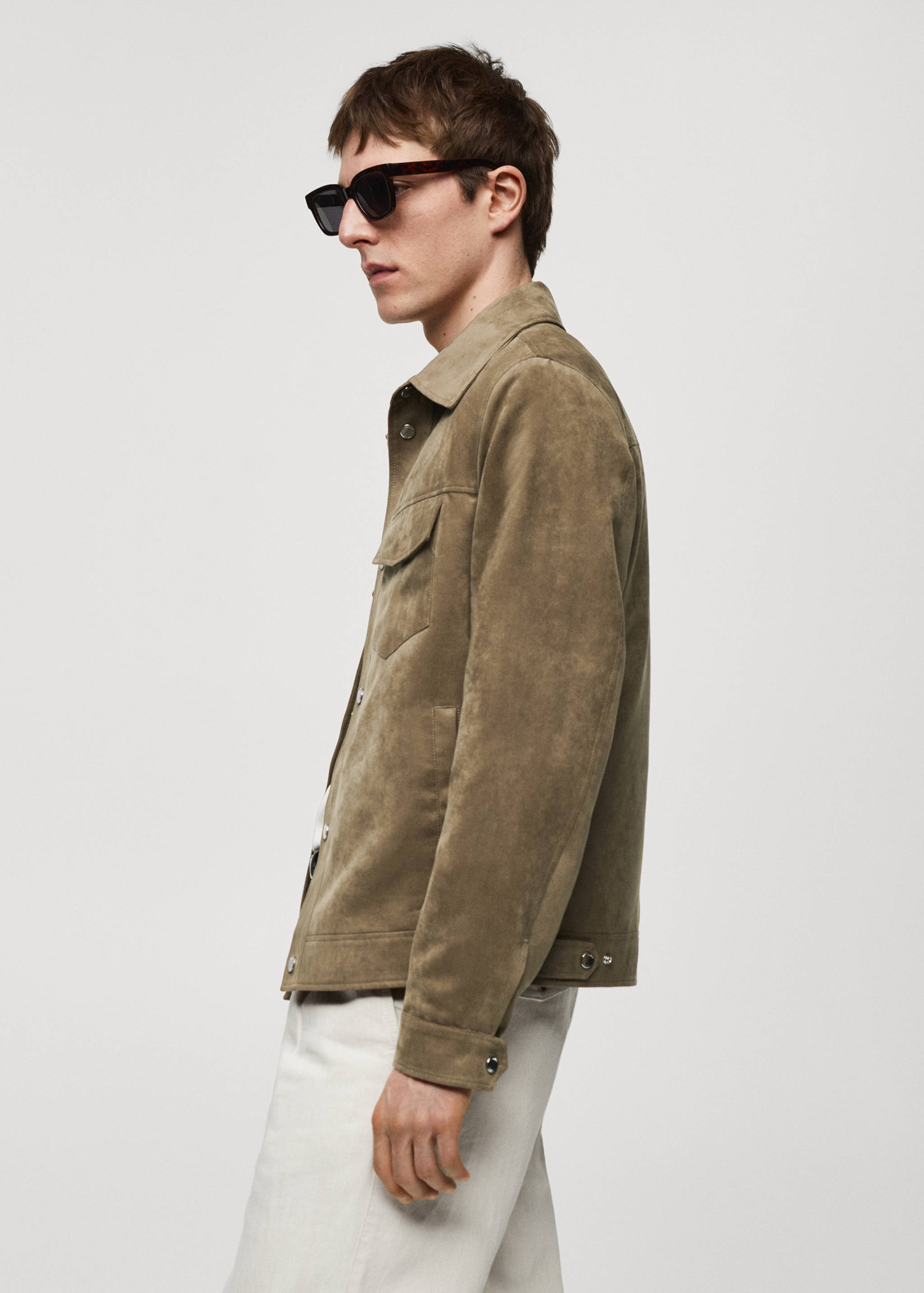 Suede-effect jacket with pockets - Details of the article 2