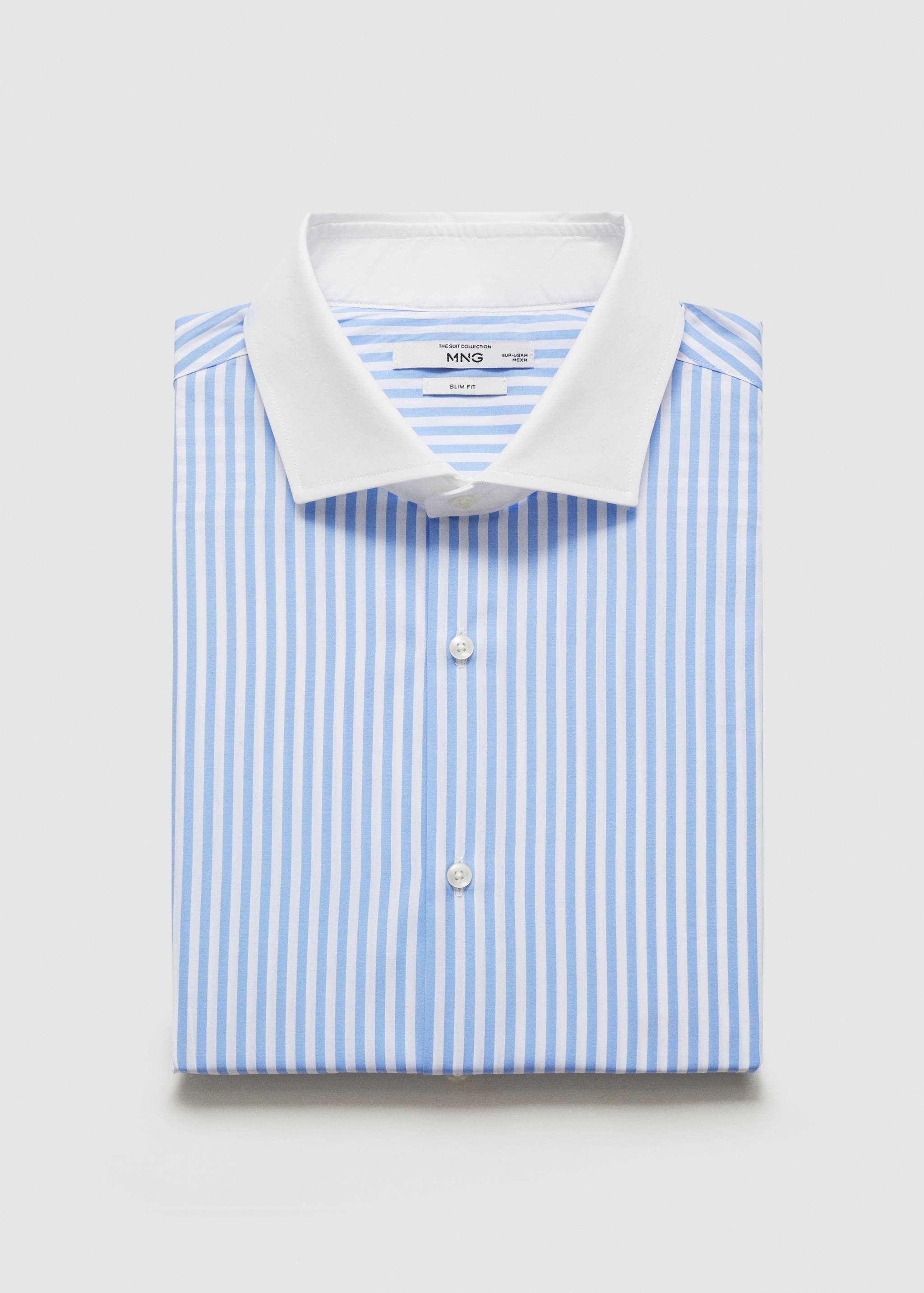 قميص بدلة بقصة ضيقة وطباعة مخططة - تفاصيل المنتج 0