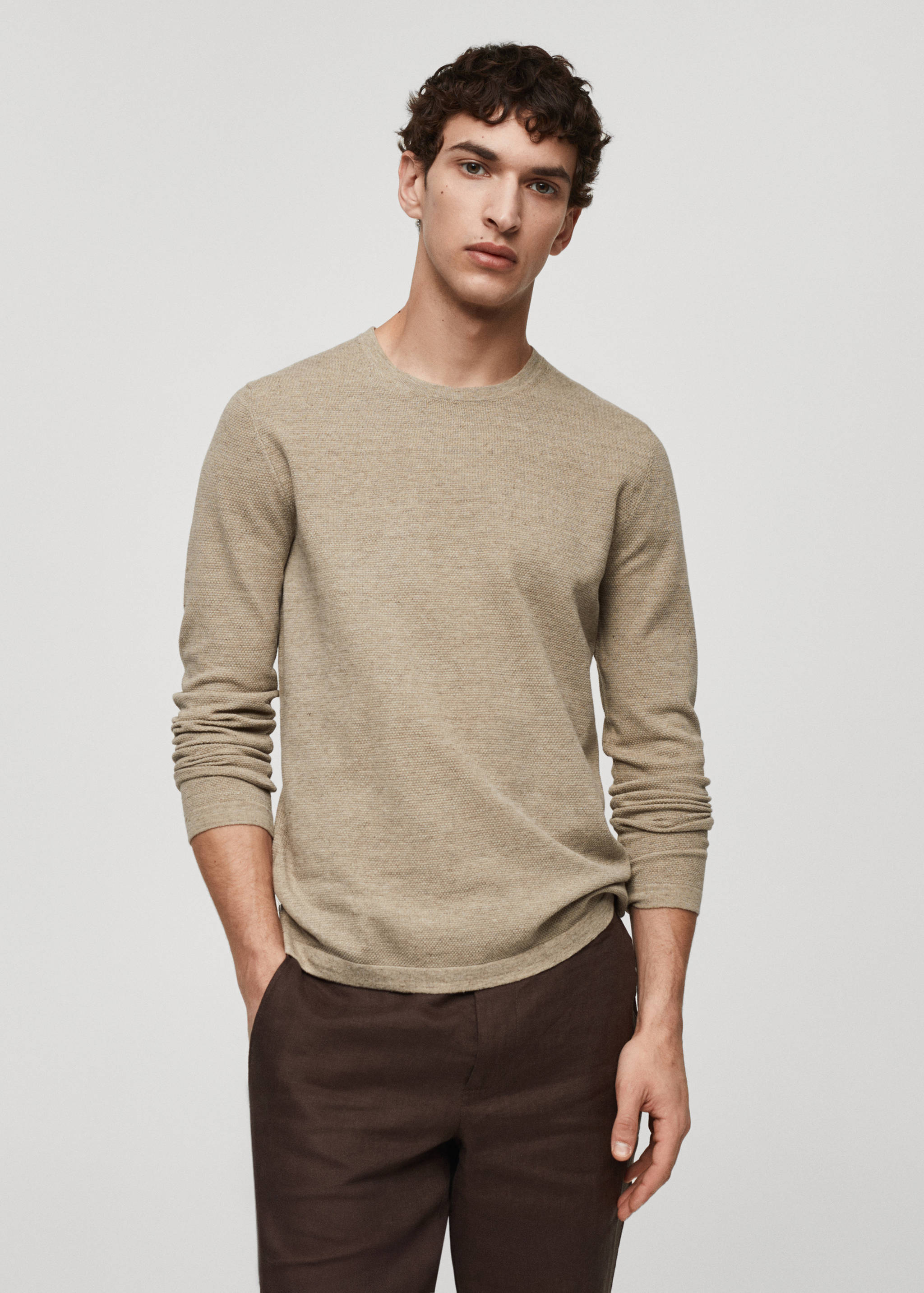 Pull-over jaspé coton - Plan moyen