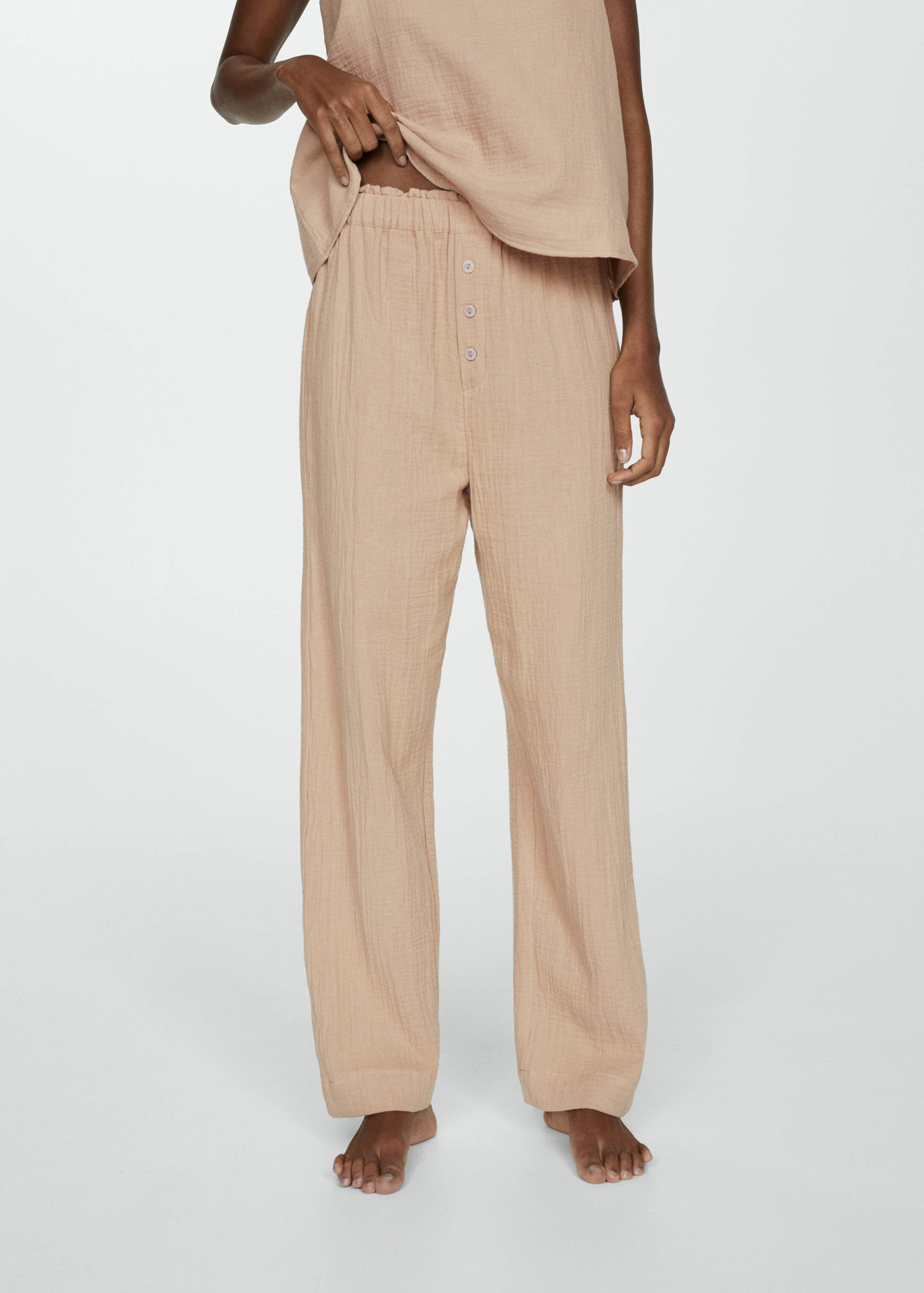 Pantalon pyjama gaze de coton - Plan moyen