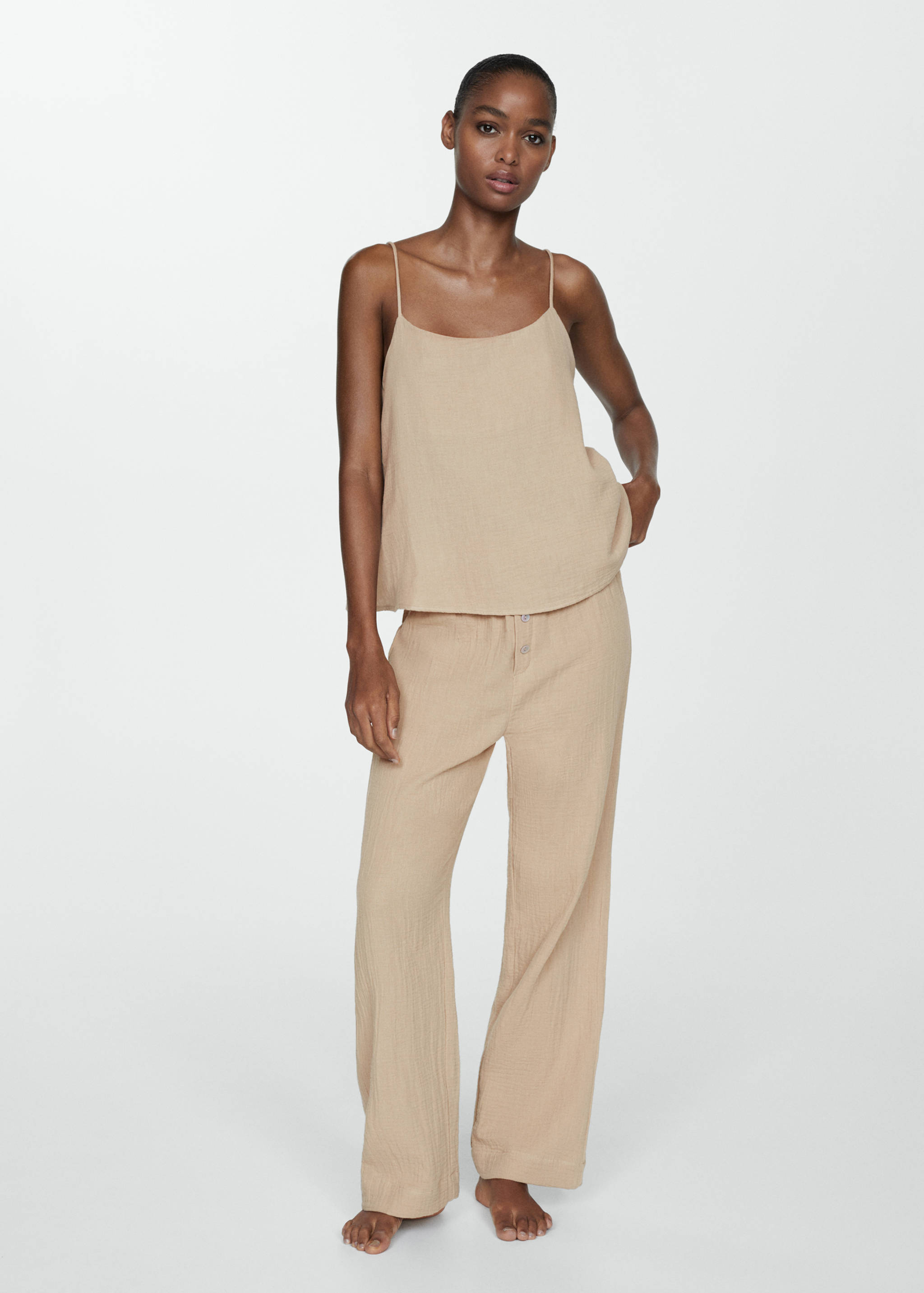 Pyjama-Oberteil aus Baumwoll-Gaze - Allgemeine Ansicht