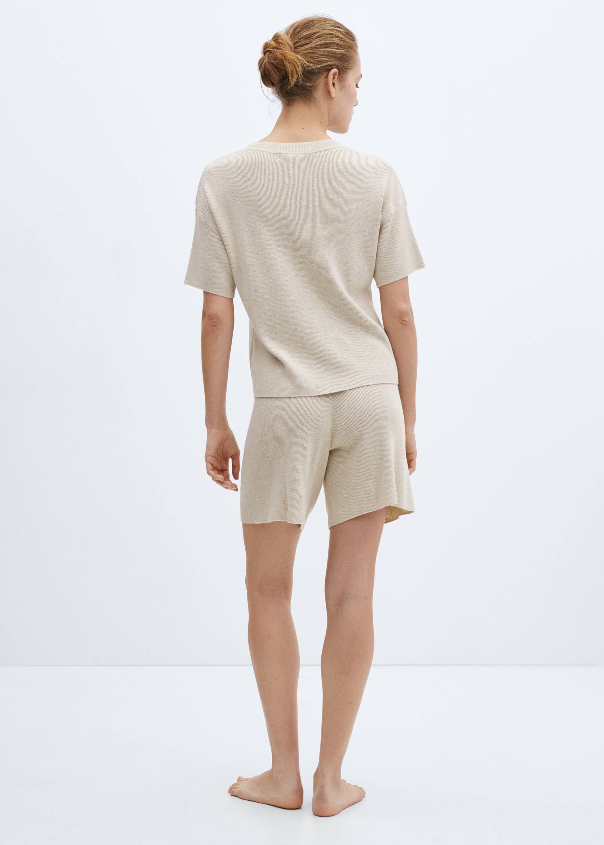 Cotton linen-blend knit t-shirt - Reverse of the article