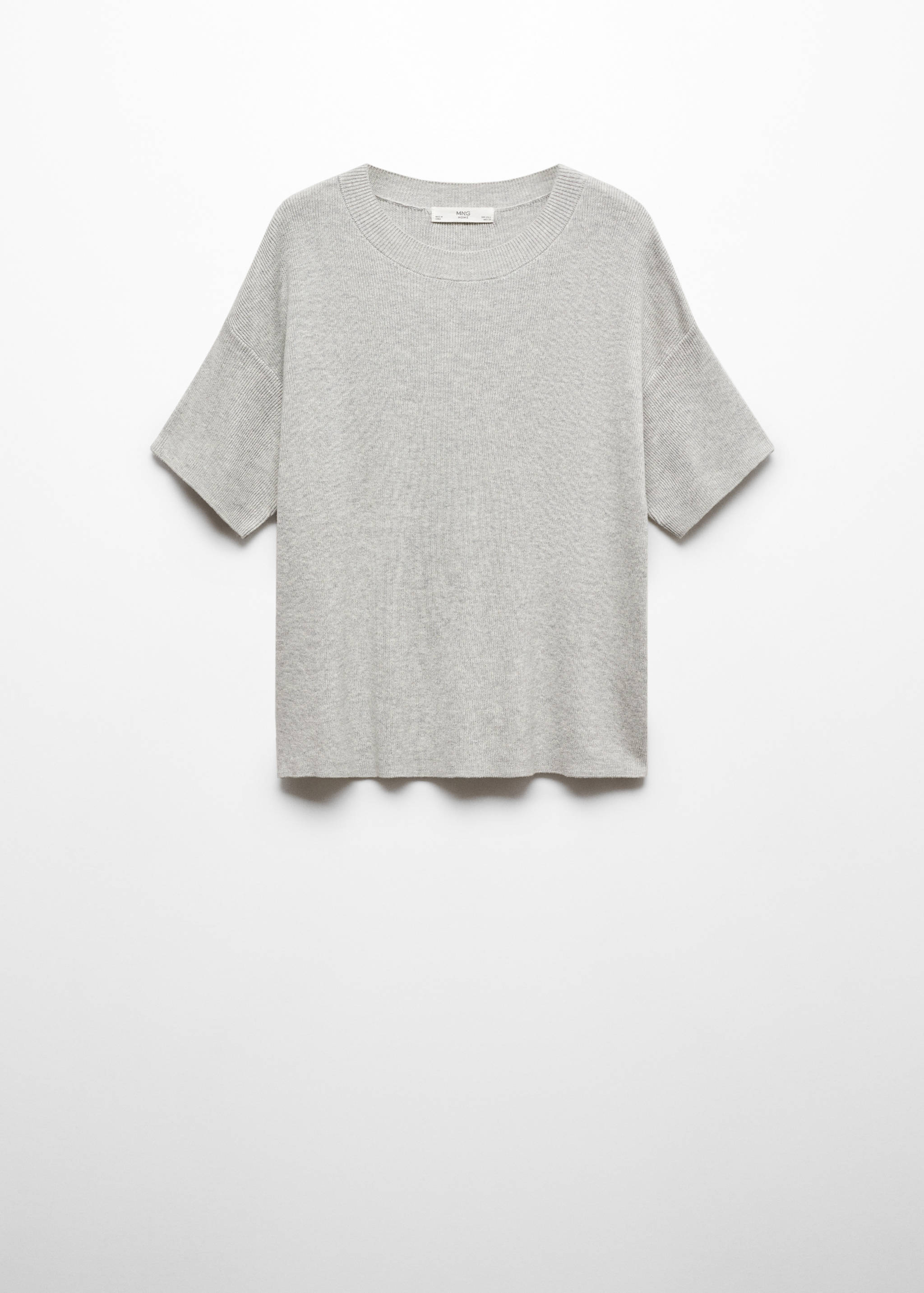 Cotton linen-blend knit t-shirt - Article without model
