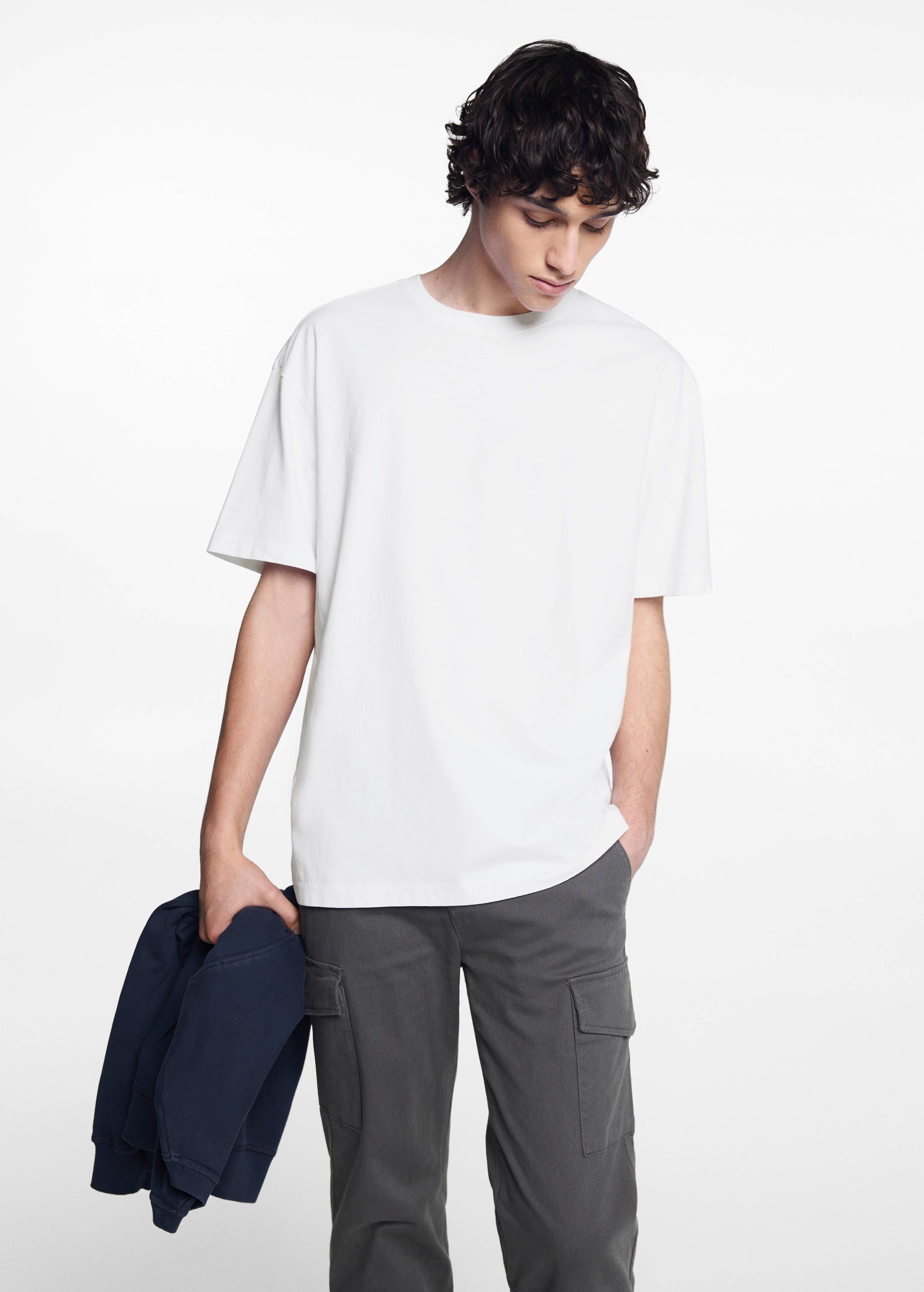 Essential cotton-blend T-shirt - Medium plane