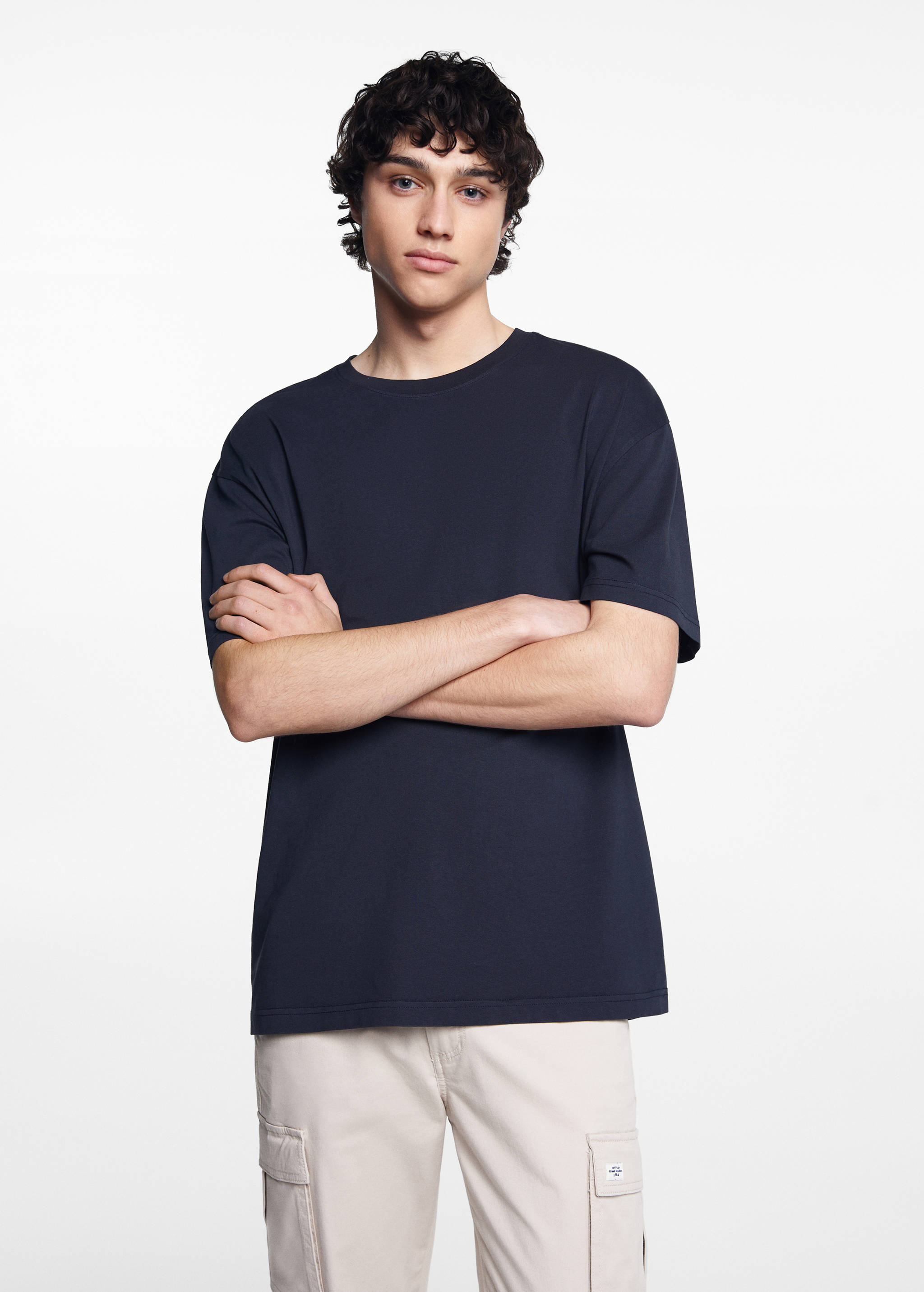 Essential cotton-blend T-shirt - Medium plane