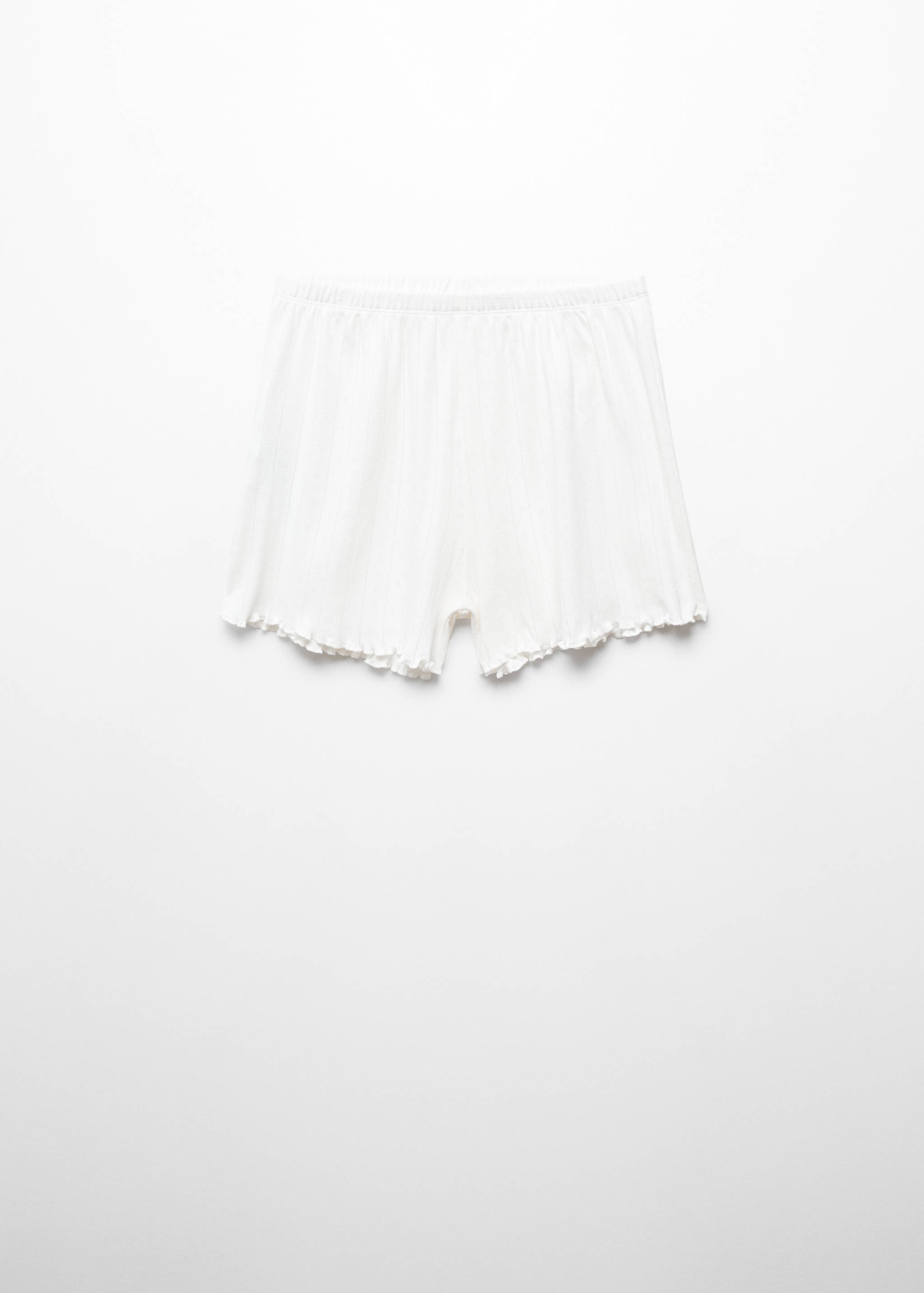 Cotton pyjama shorts with gathered hem - Article without model