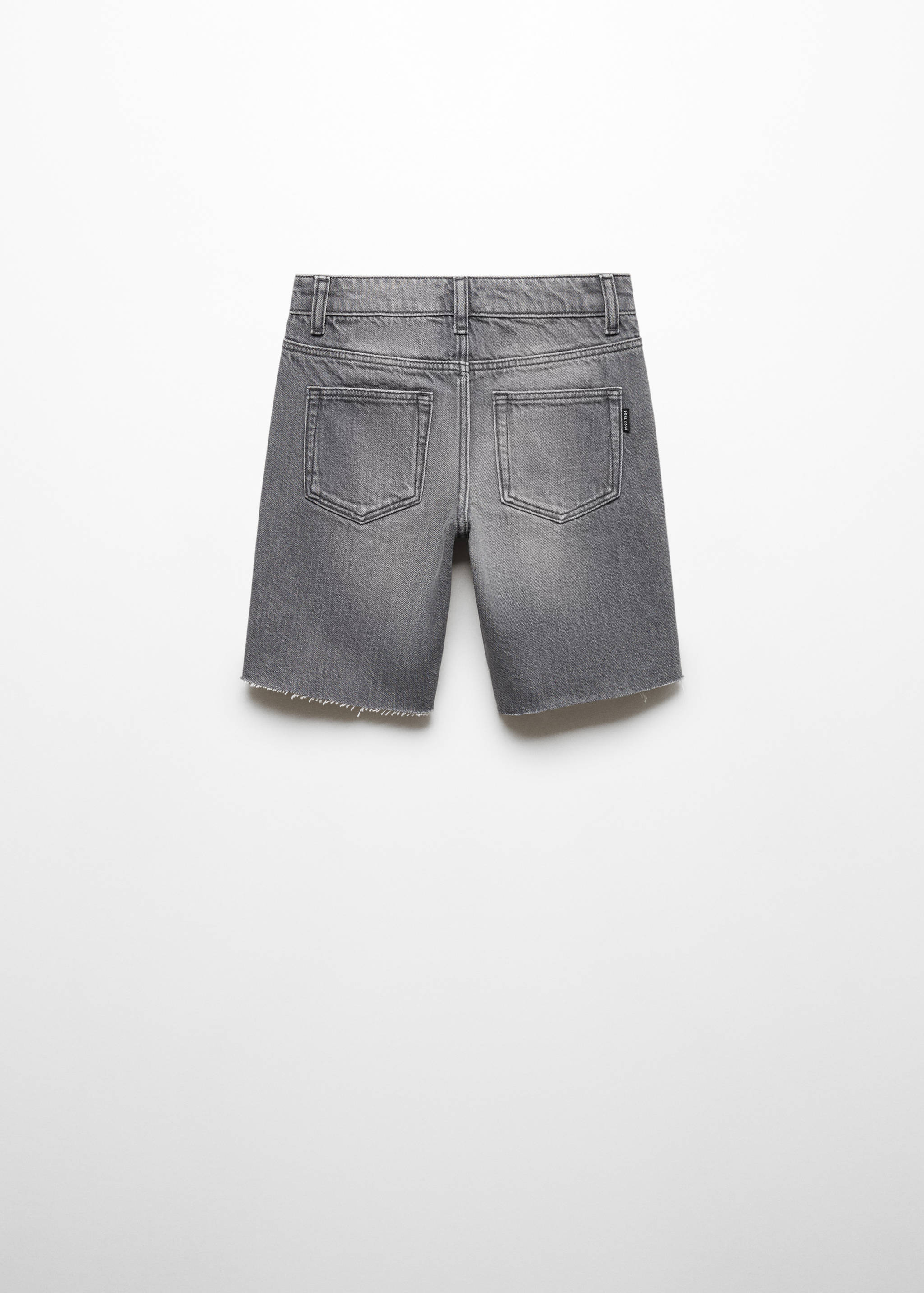 Bermudas denim bajo deshilachado - Reverso del artículo