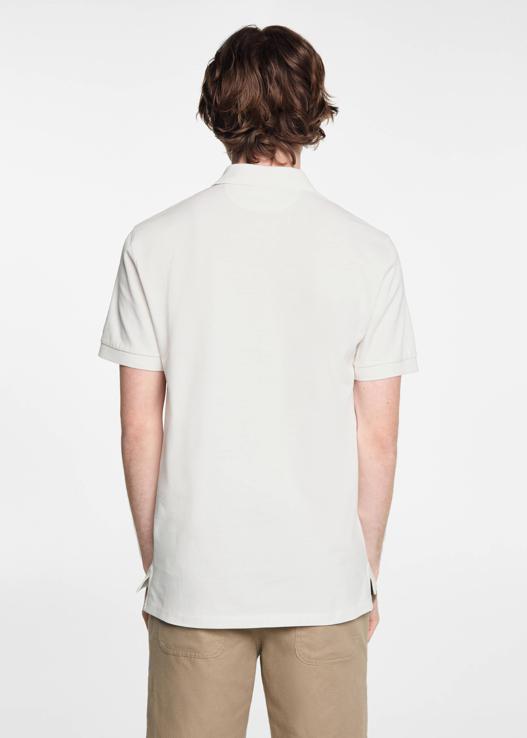 Short-sleeved cotton polo shirt - Reverse of the article