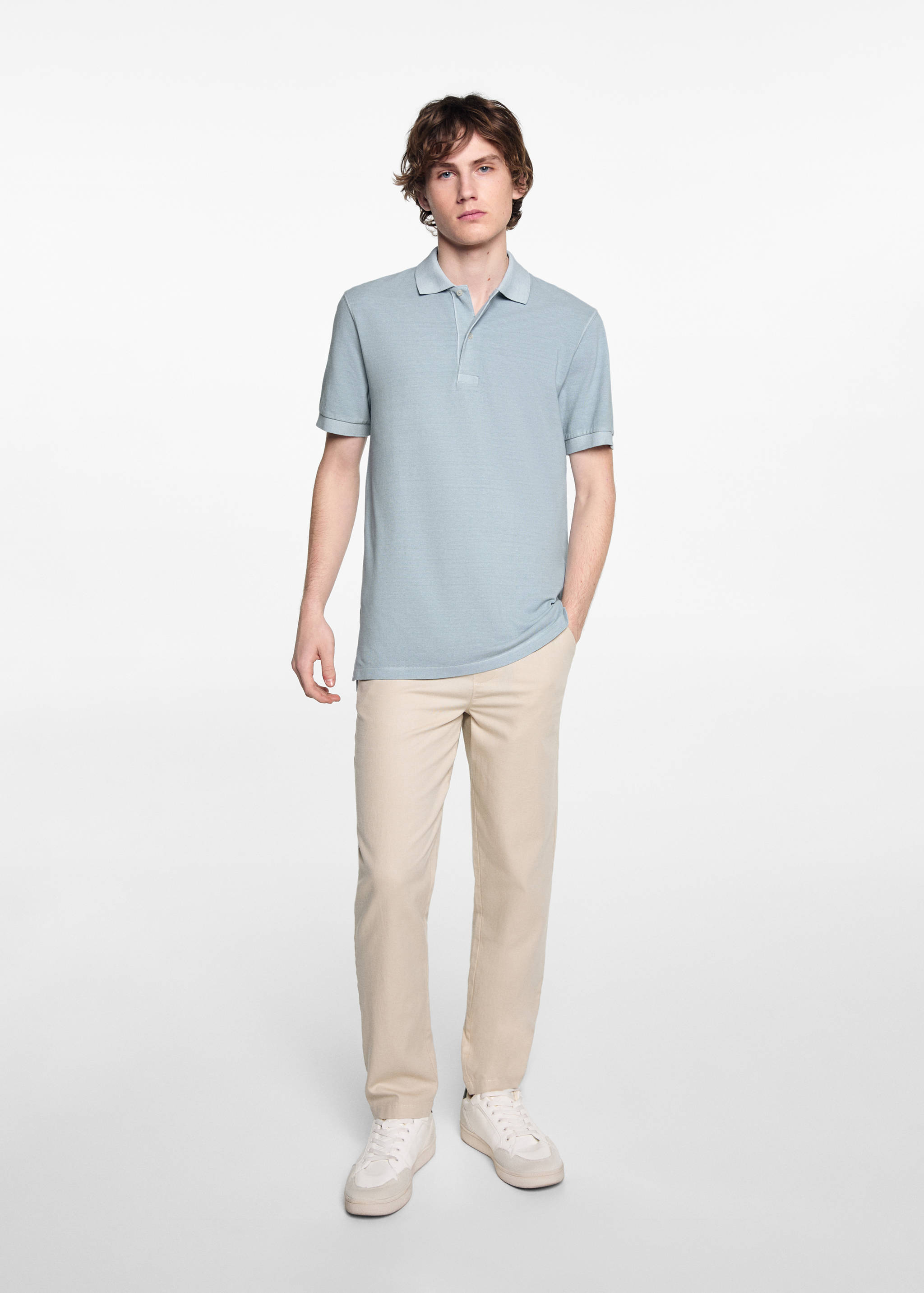 Short-sleeved cotton polo shirt - General plane