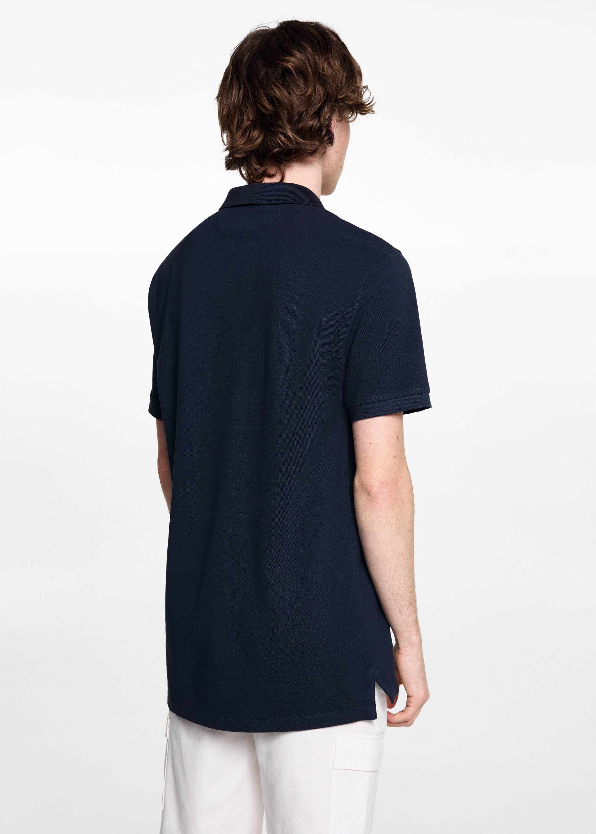 Short-sleeved cotton polo shirt - Reverse of the article