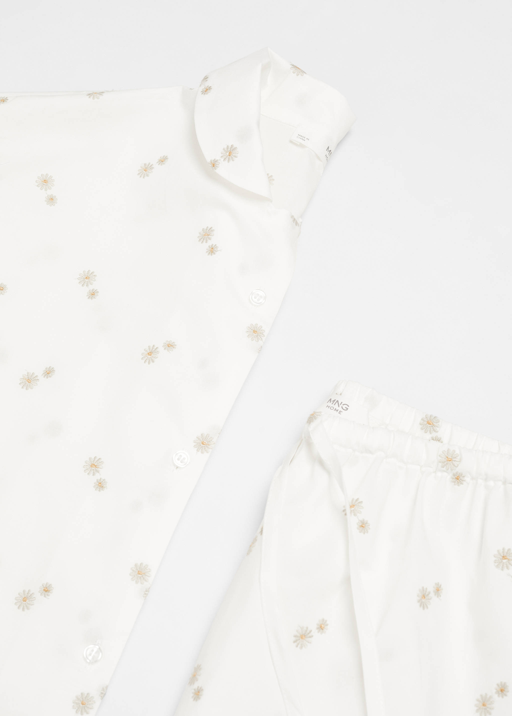 Floral embroidered cotton pyjama trousers - Details of the article 8