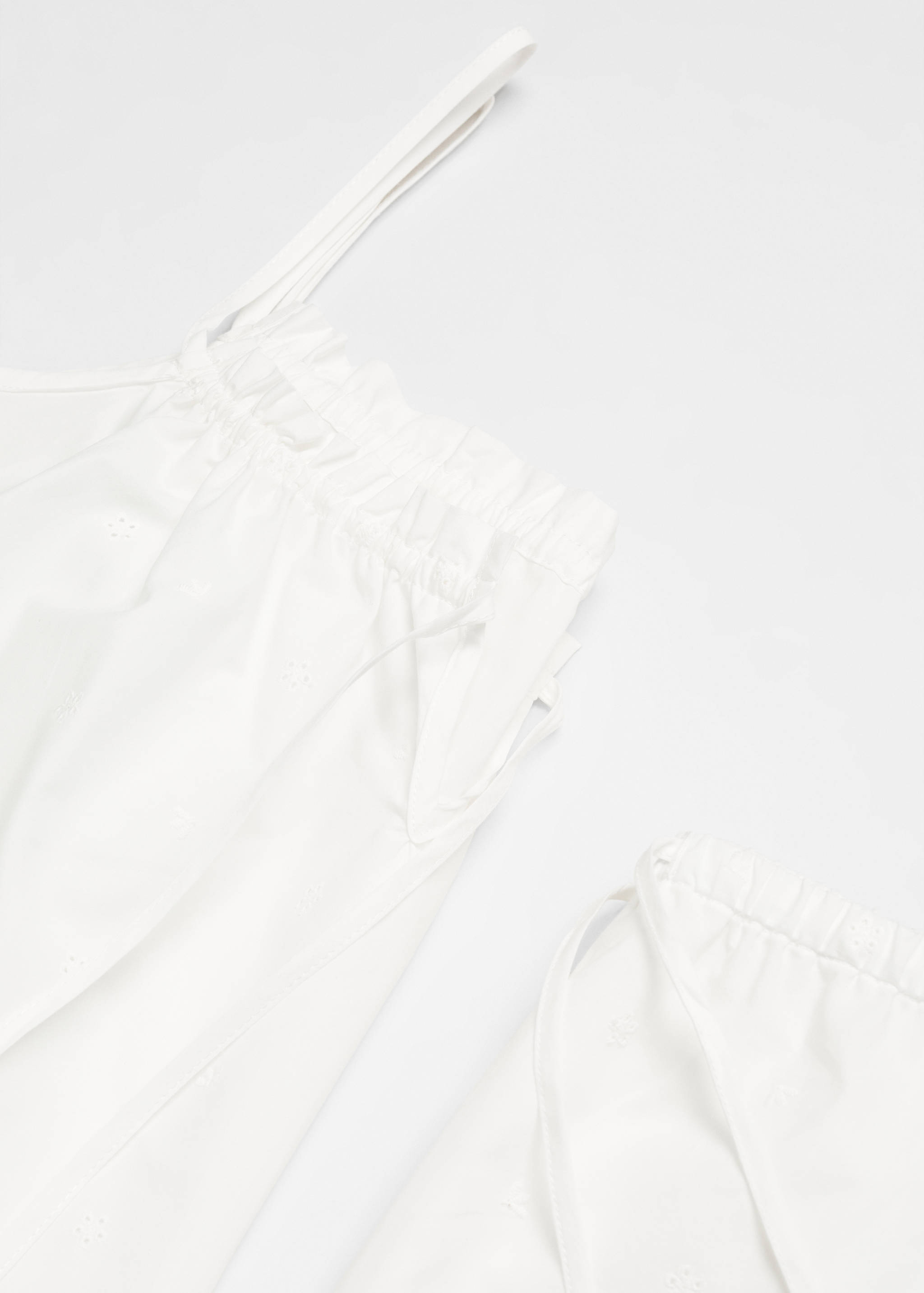 Cotton pajama shorts with lace details - Details of the article 8