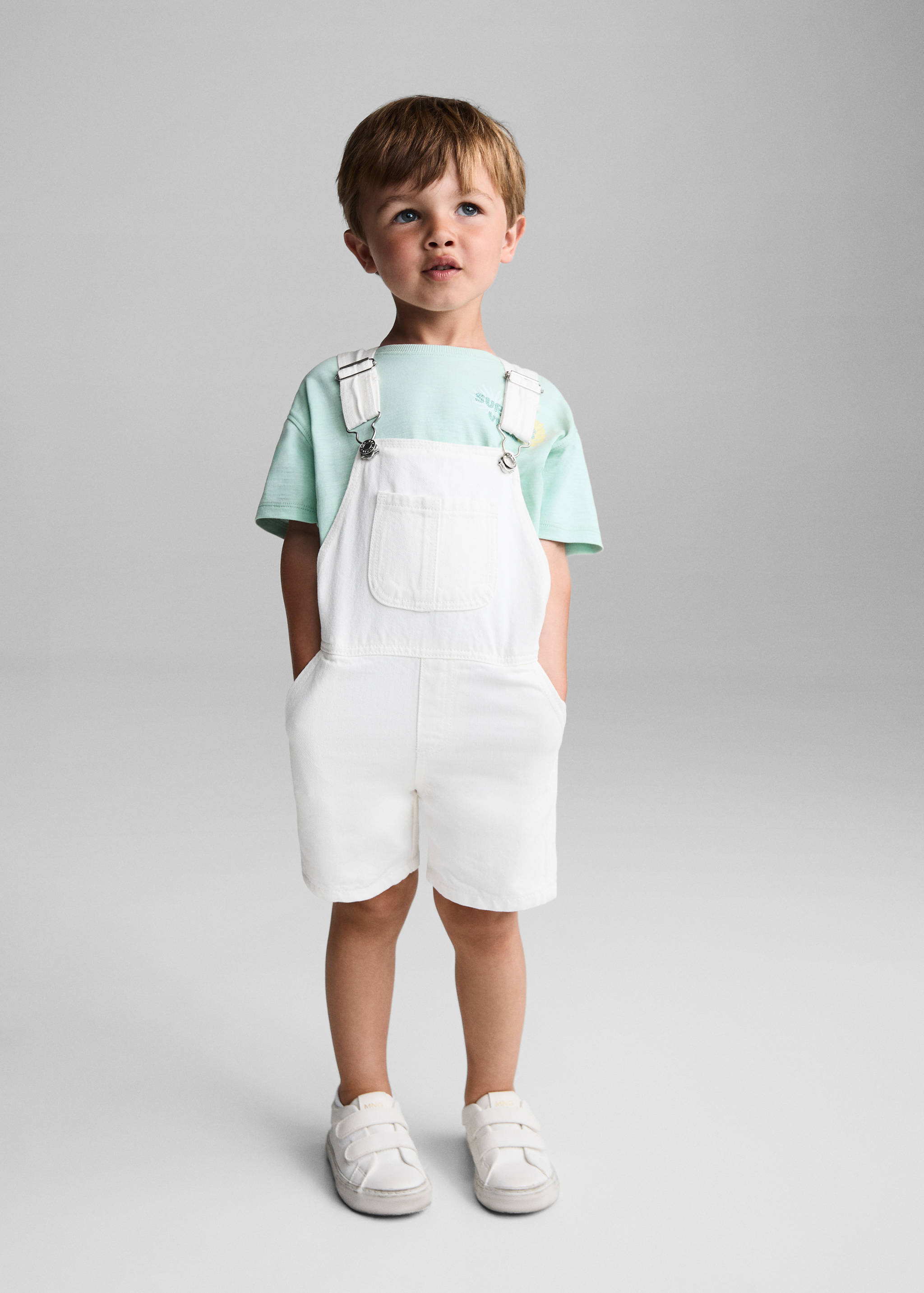 Salopette courte en jean - Plan général