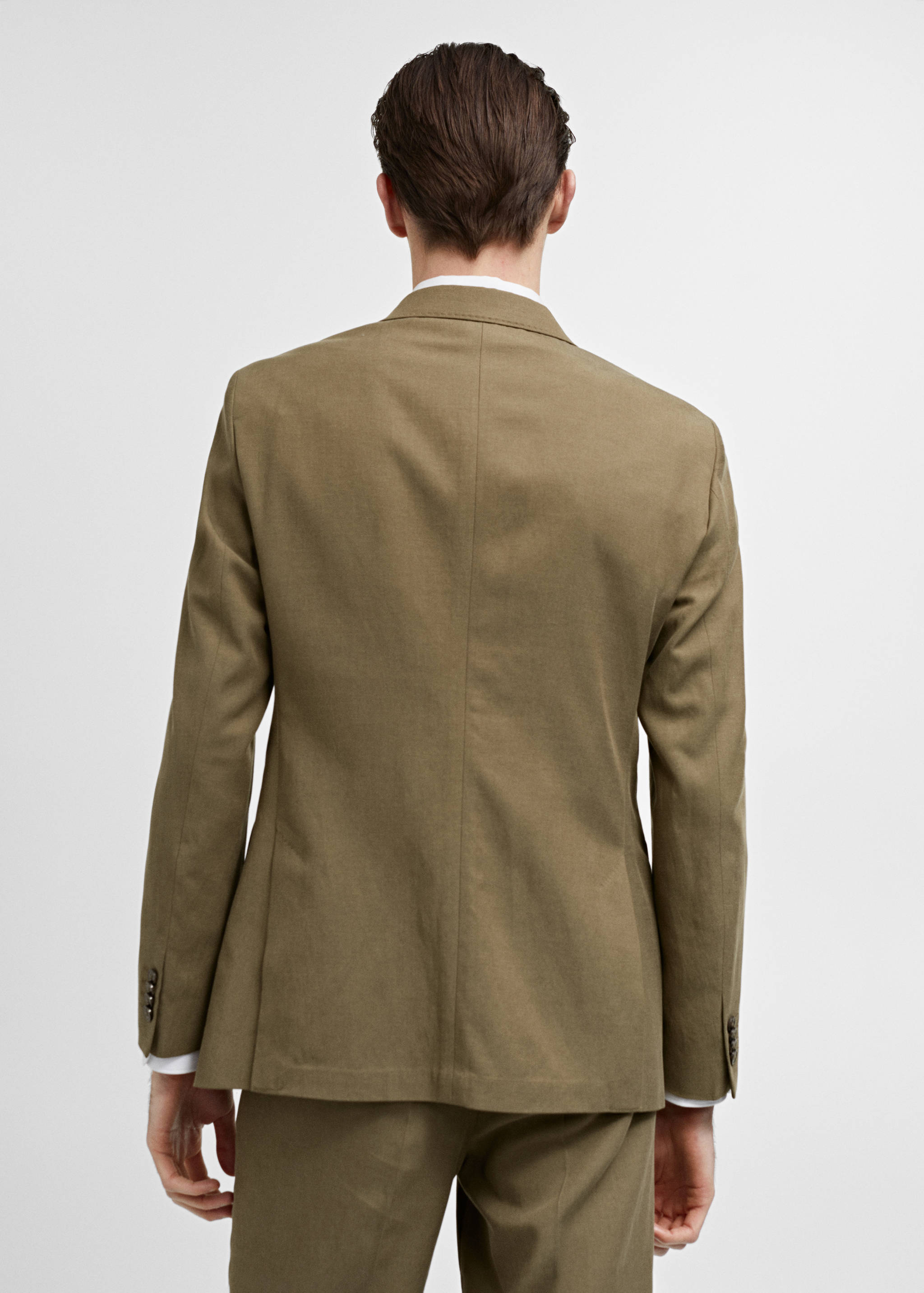 Slim-fit linen and cotton suit jacket - Reverse of the article