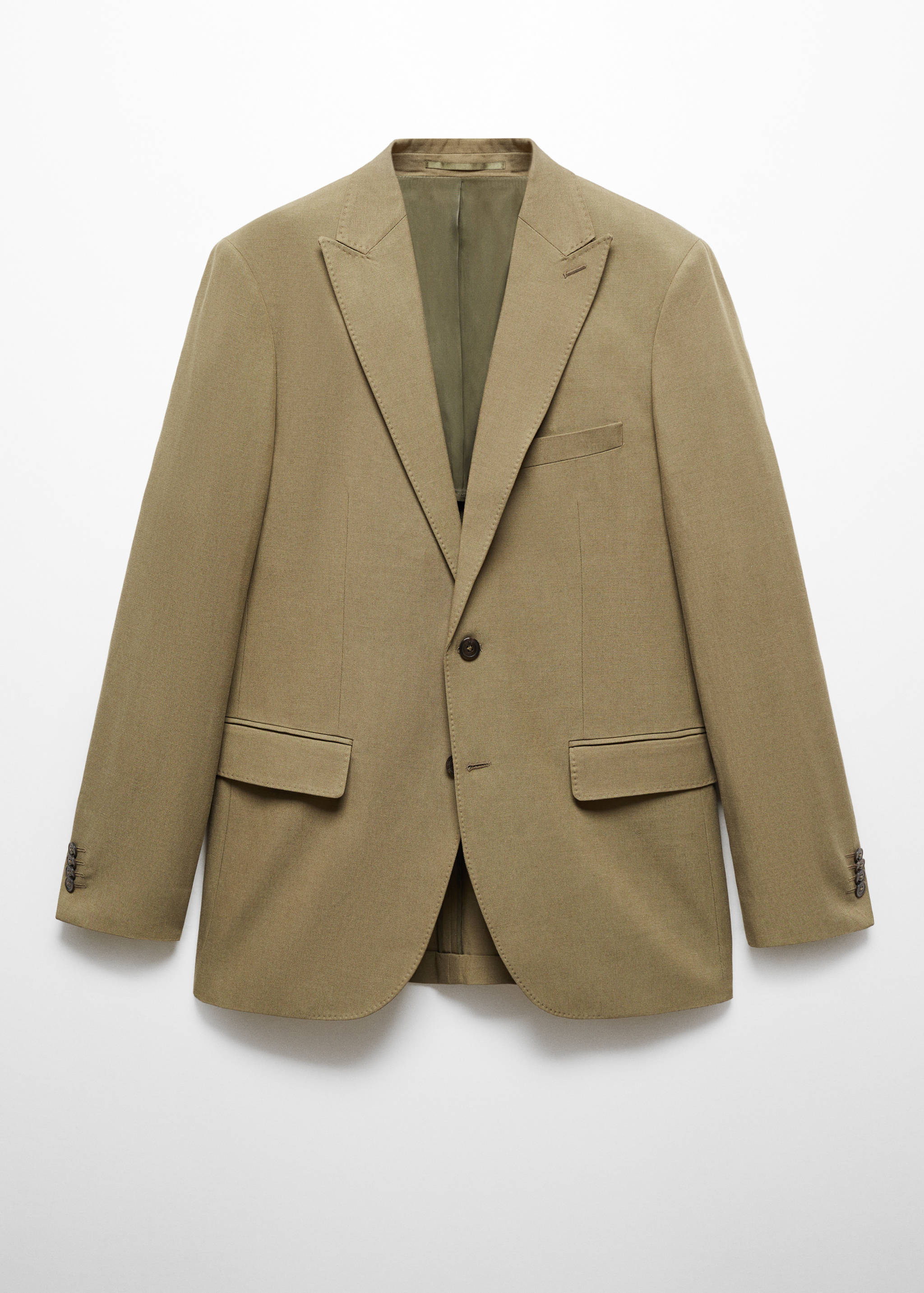 Slim-fit linen and cotton suit jacket - Article without model
