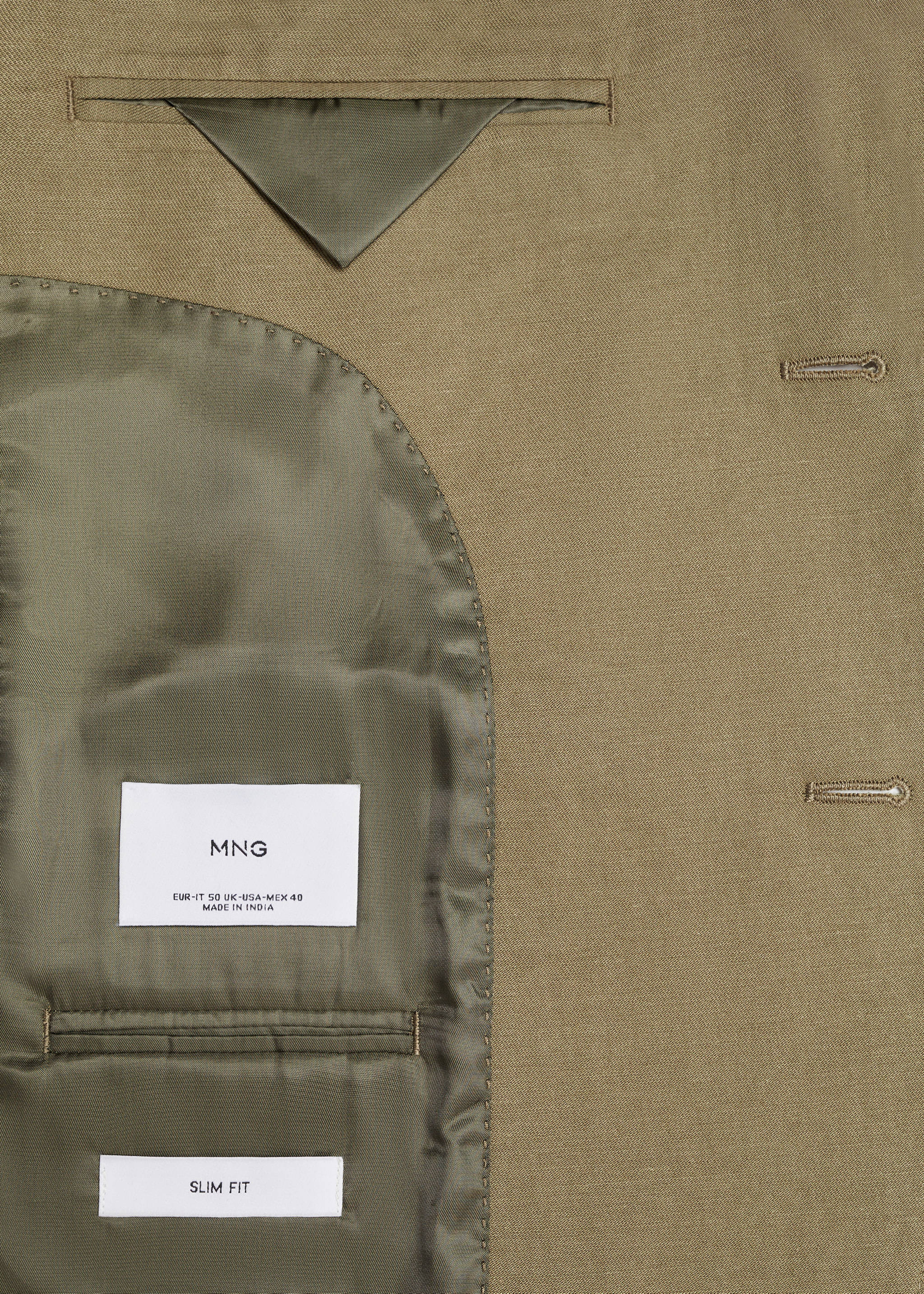Slim-fit linen and cotton suit jacket - Details of the article 8