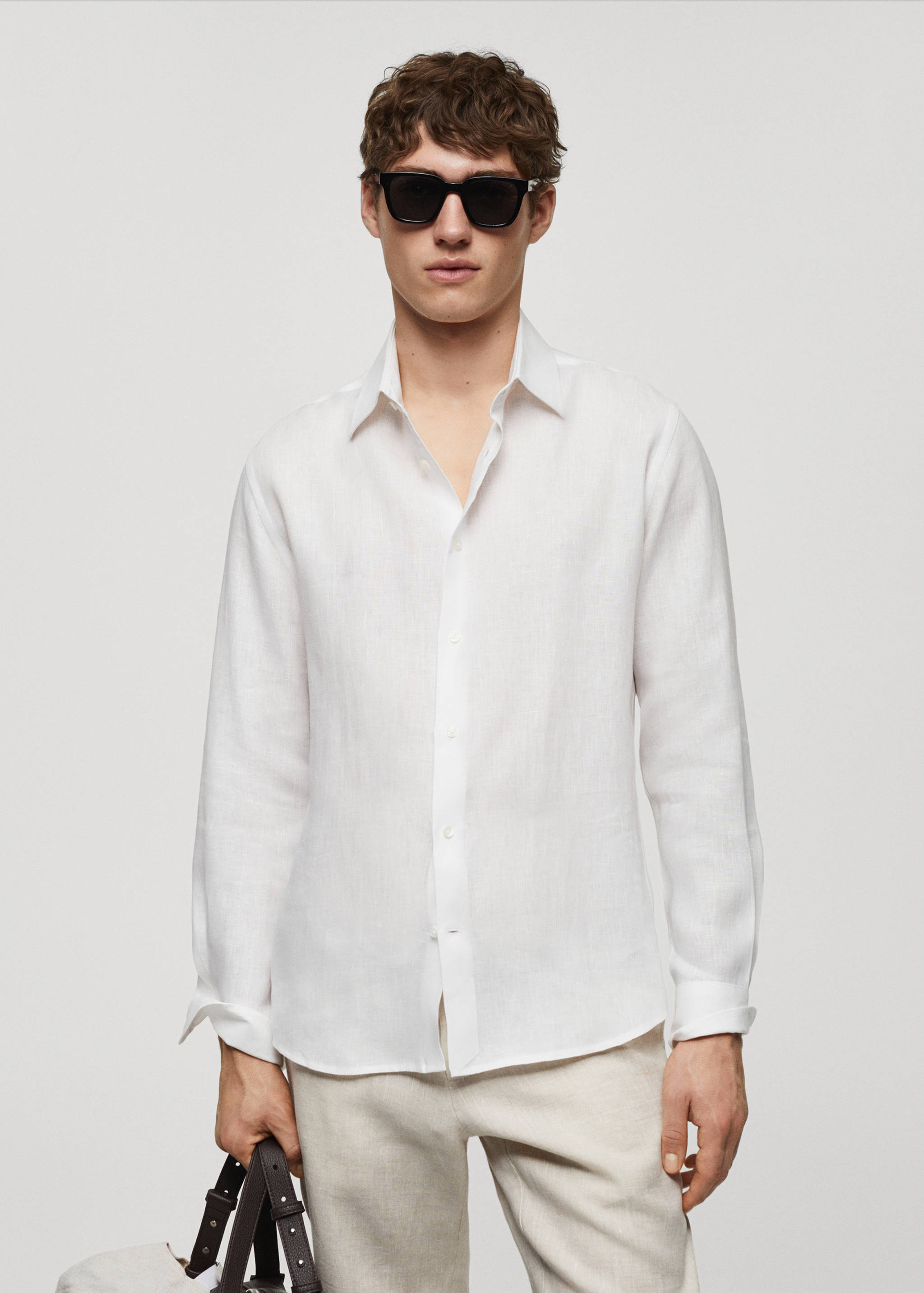 Regular-fit 100% linen shirt - Medium plane