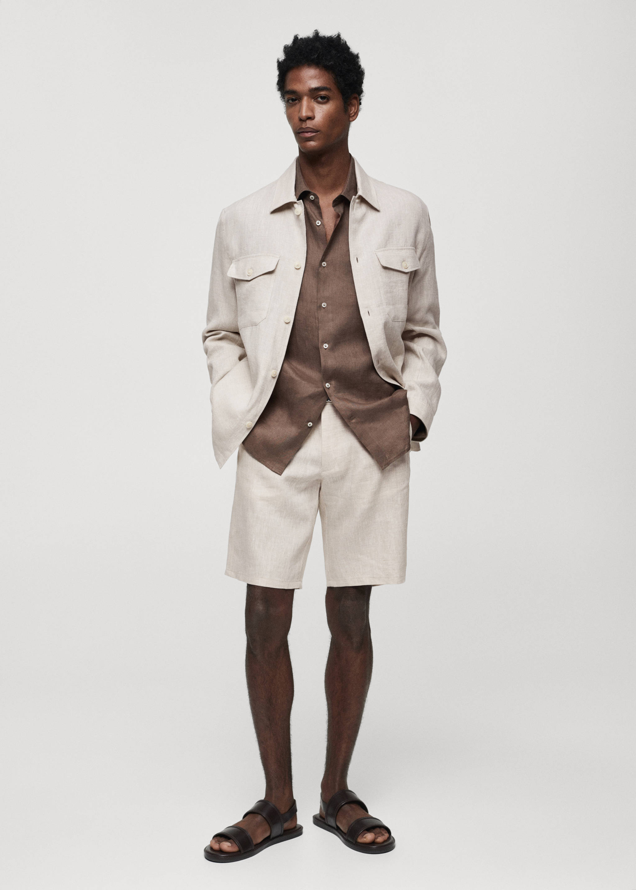 Chemise regular fit 100 % lin - Plan général