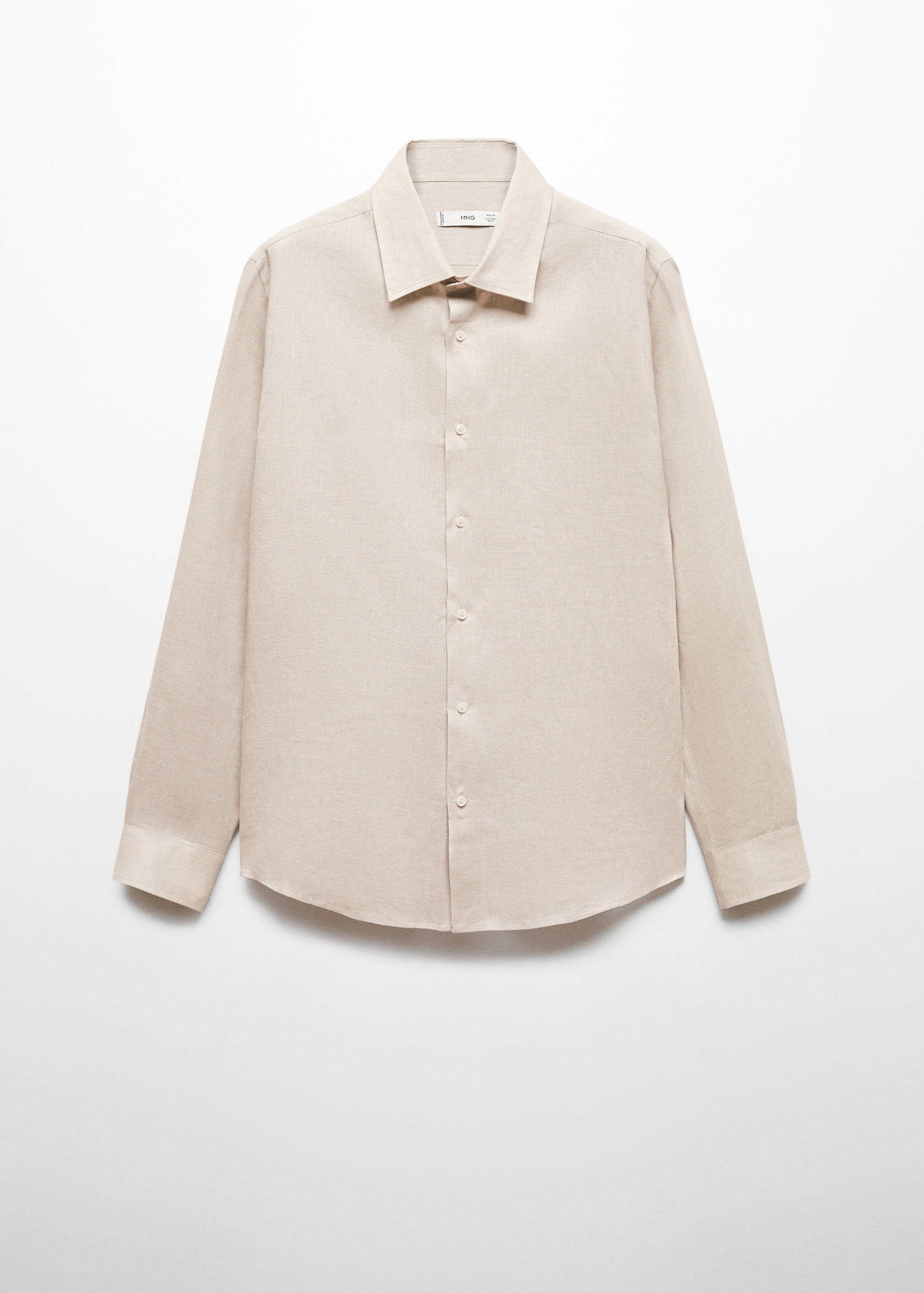 Regular-fit 100% linen shirt - Article without model