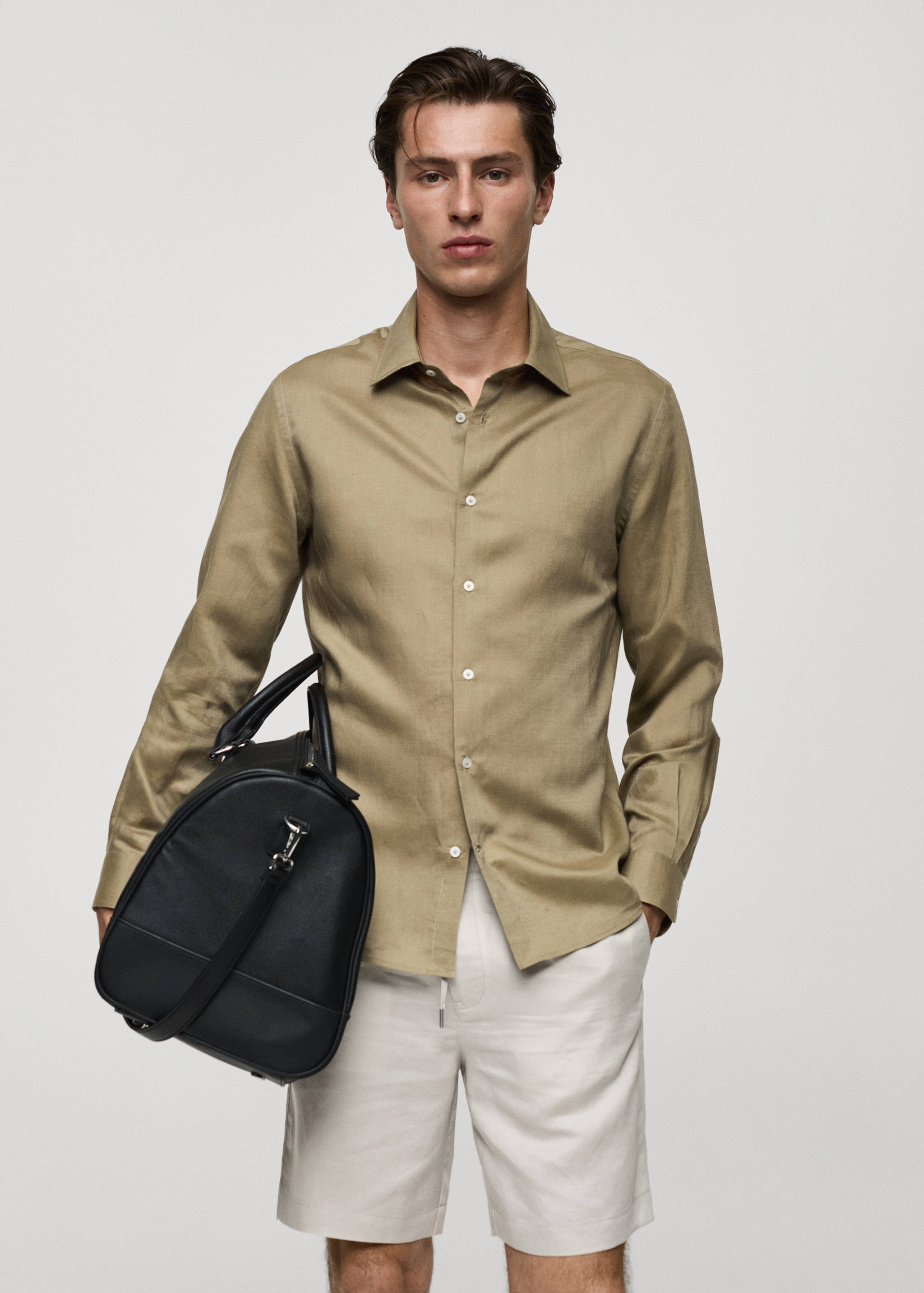 Regular-fit 100% linen shirt - Medium plane