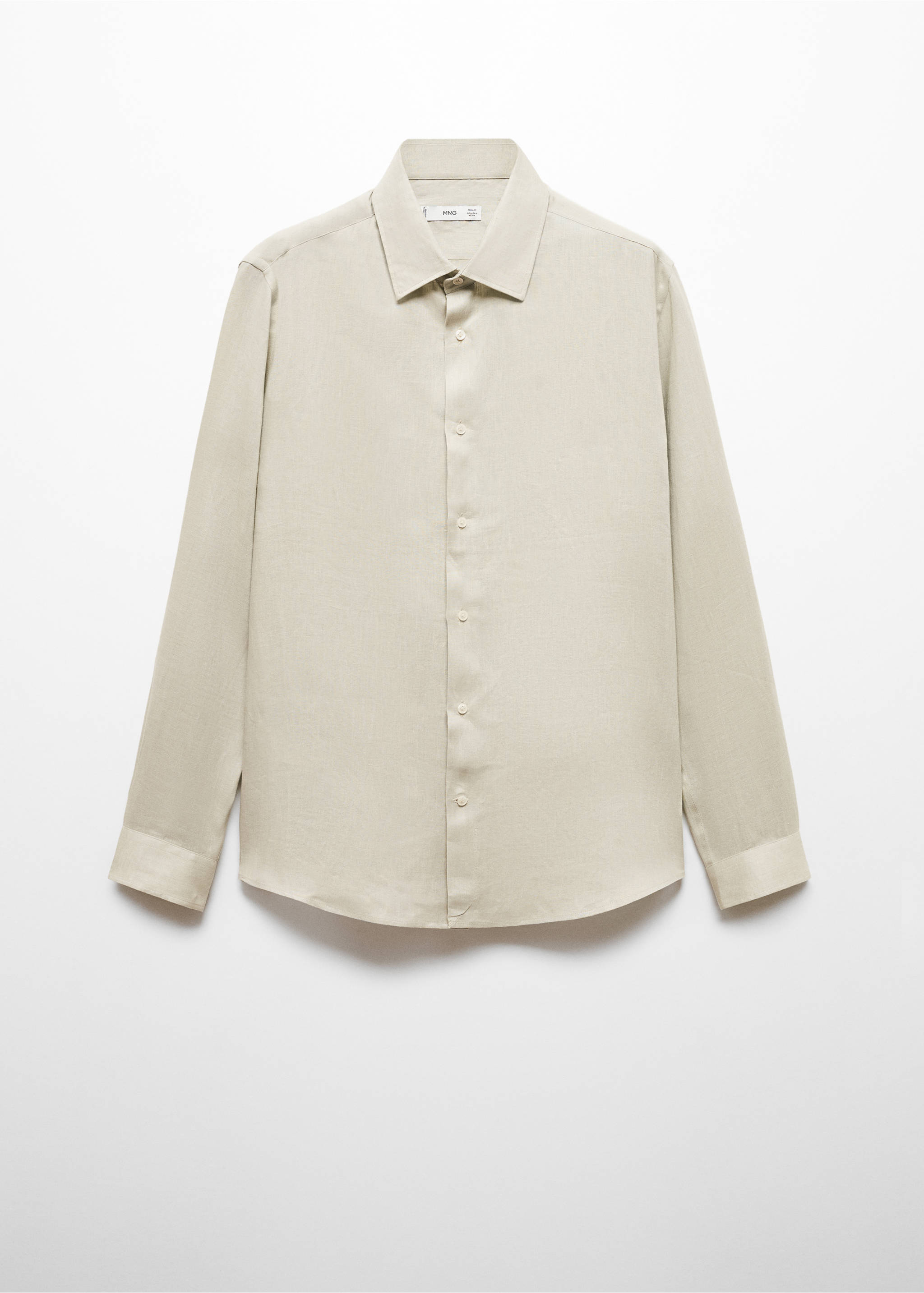 Regular-fit 100% linen shirt - Article without model, Aqua Green. Ref: 67096311-00.