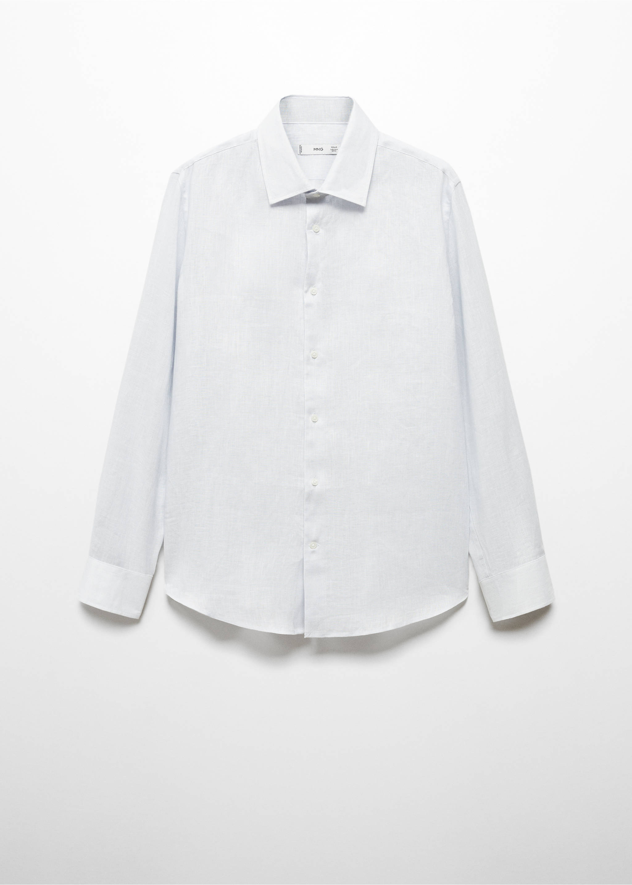 Regular-fit 100% linen shirt - Article without model, Sky Blue. Ref: 67096311-00.