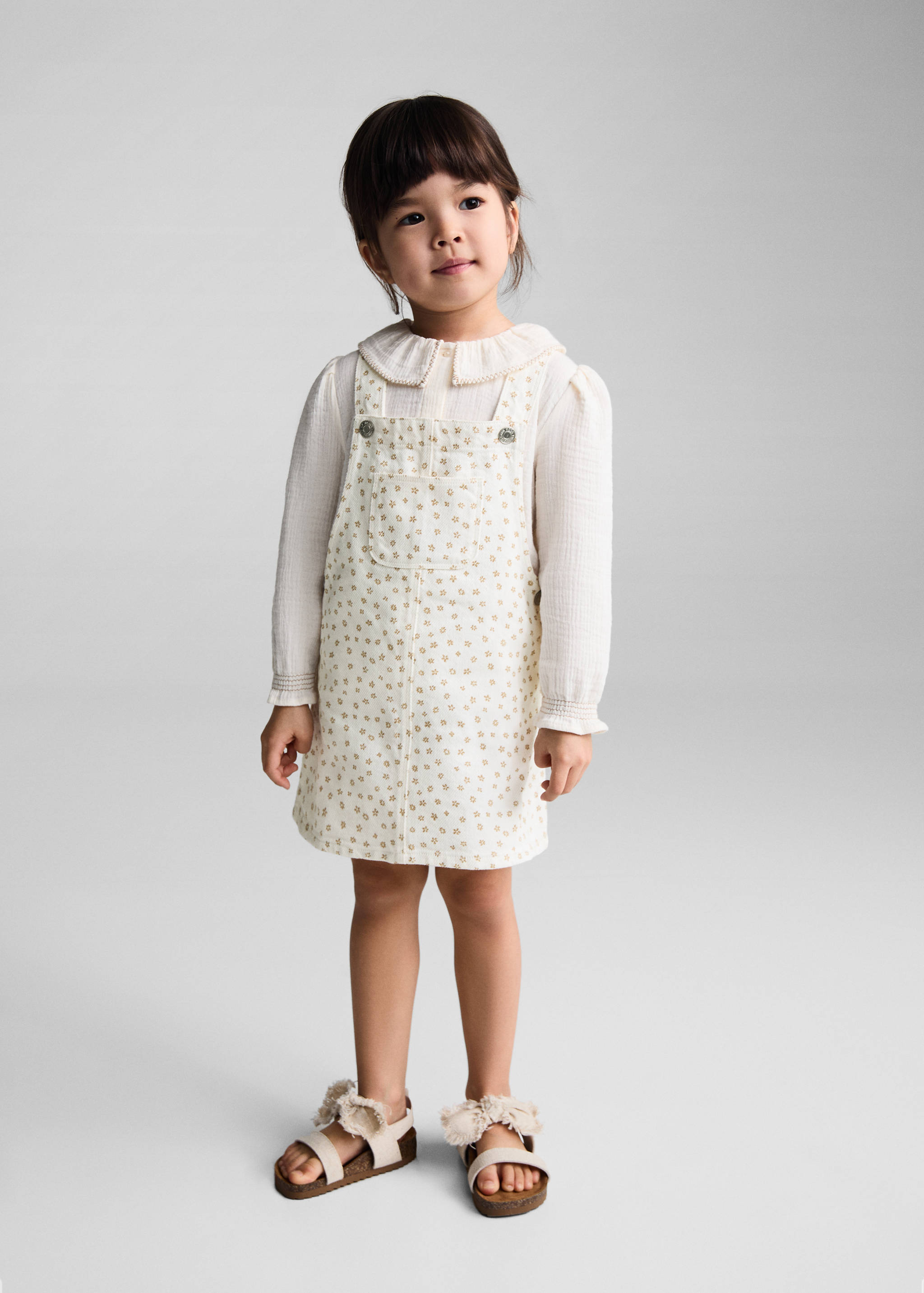 Printed denim overalls - General plane