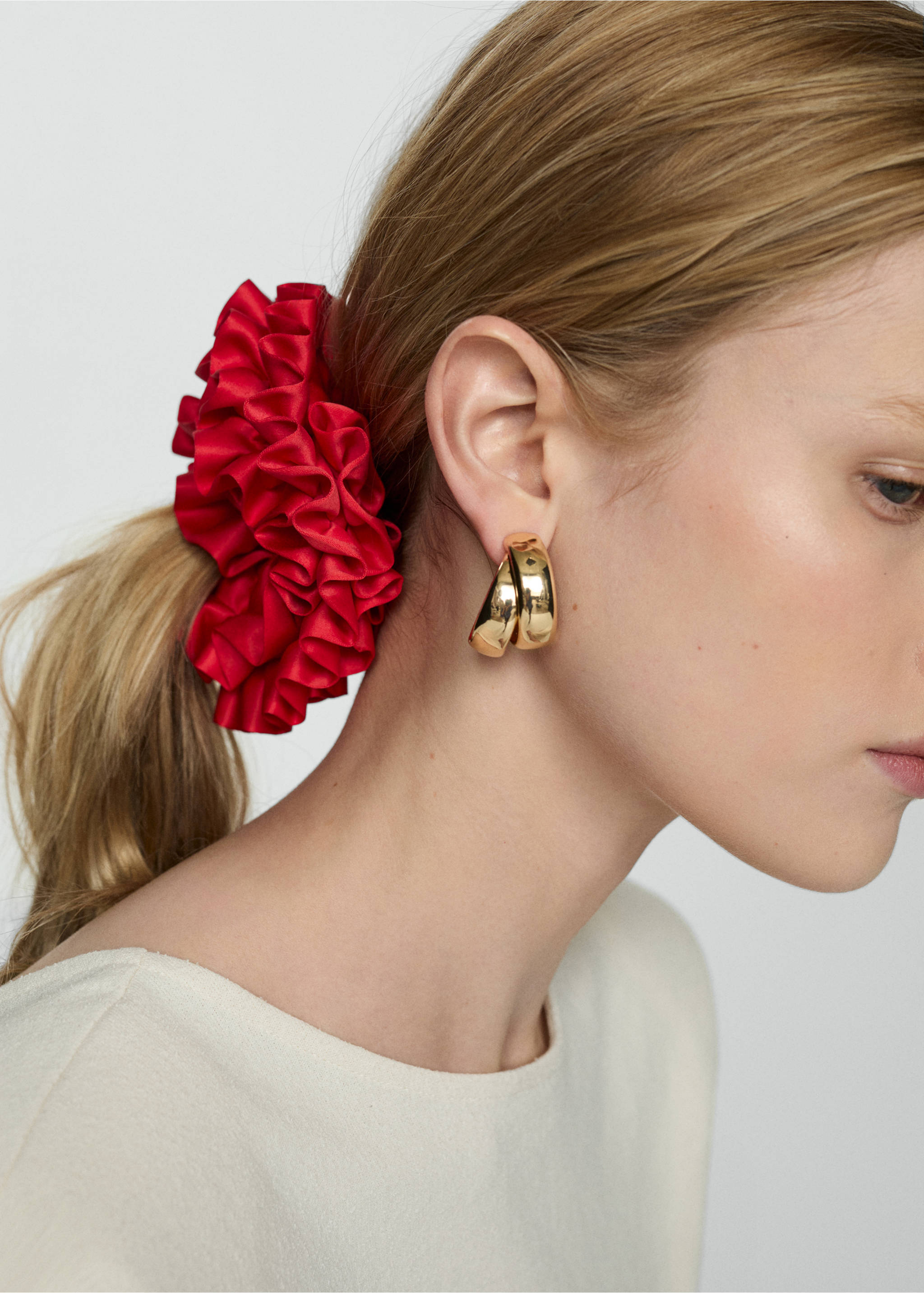 Maxi-flower scrunchie - General plane, Red. Ref: 67096315-00.