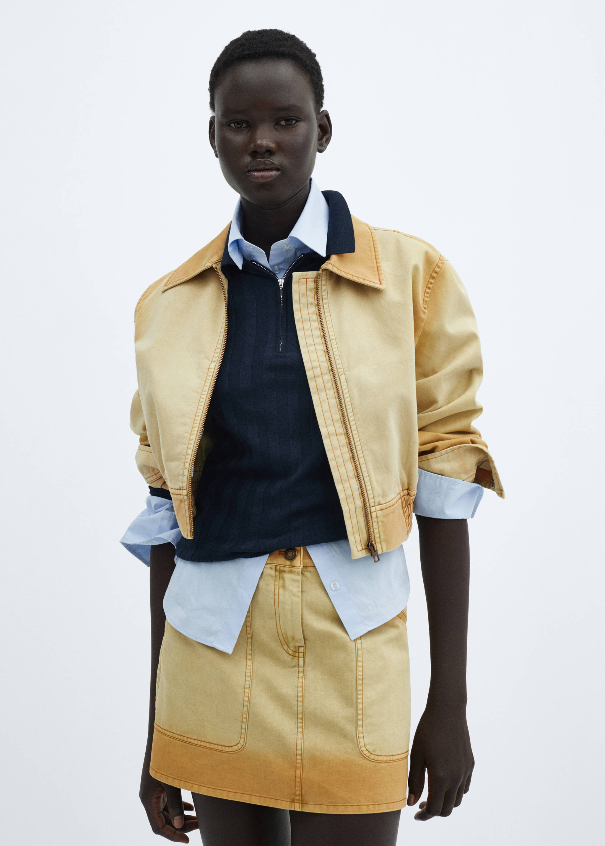 Worn-effect bomber jacket - Medium plane