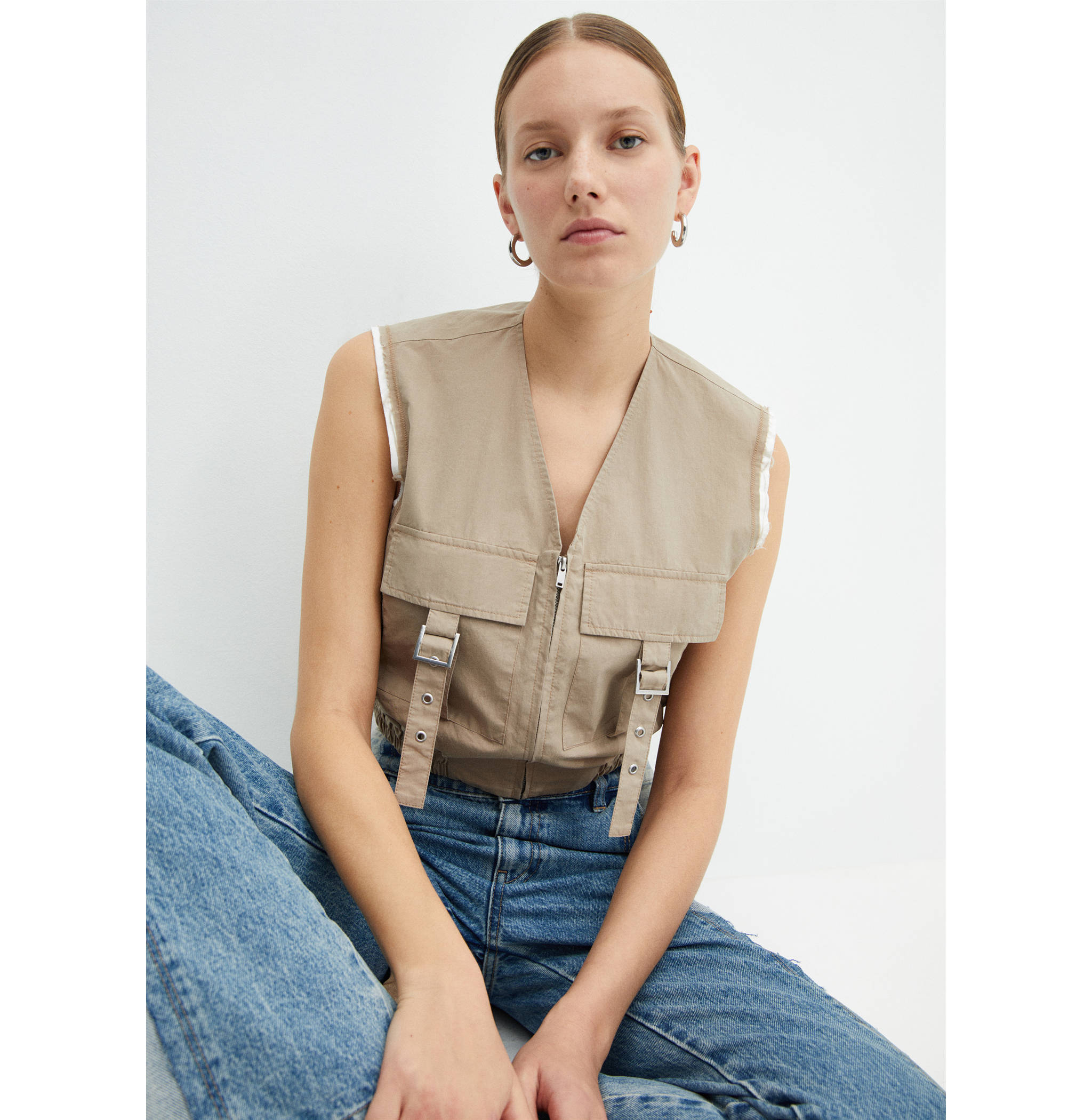 Vest with cargo pockets - Medium plane