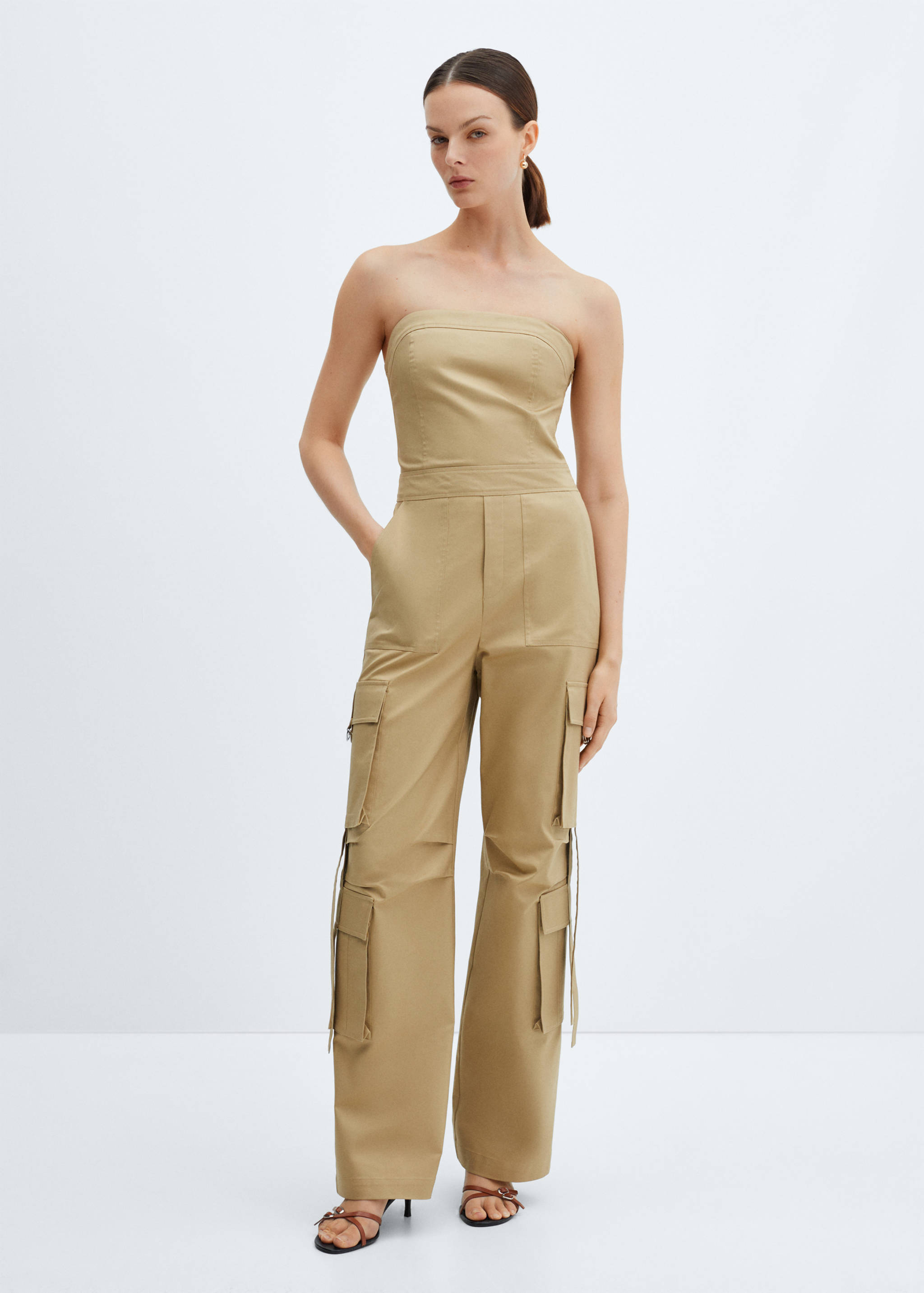 Strapless cargo jumpsuit - General plane