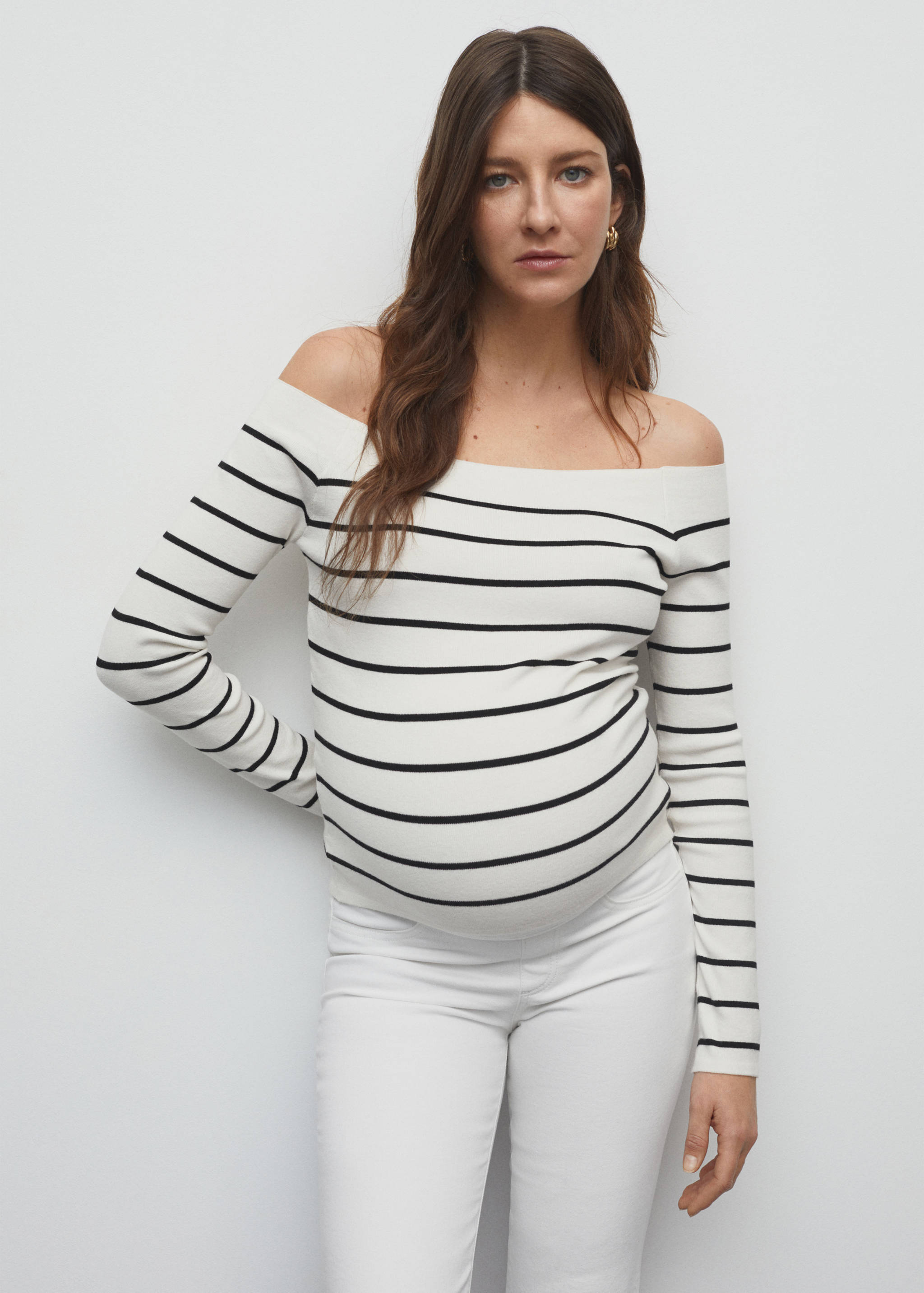 Maternity flared cropped jeans - Details of the article 1