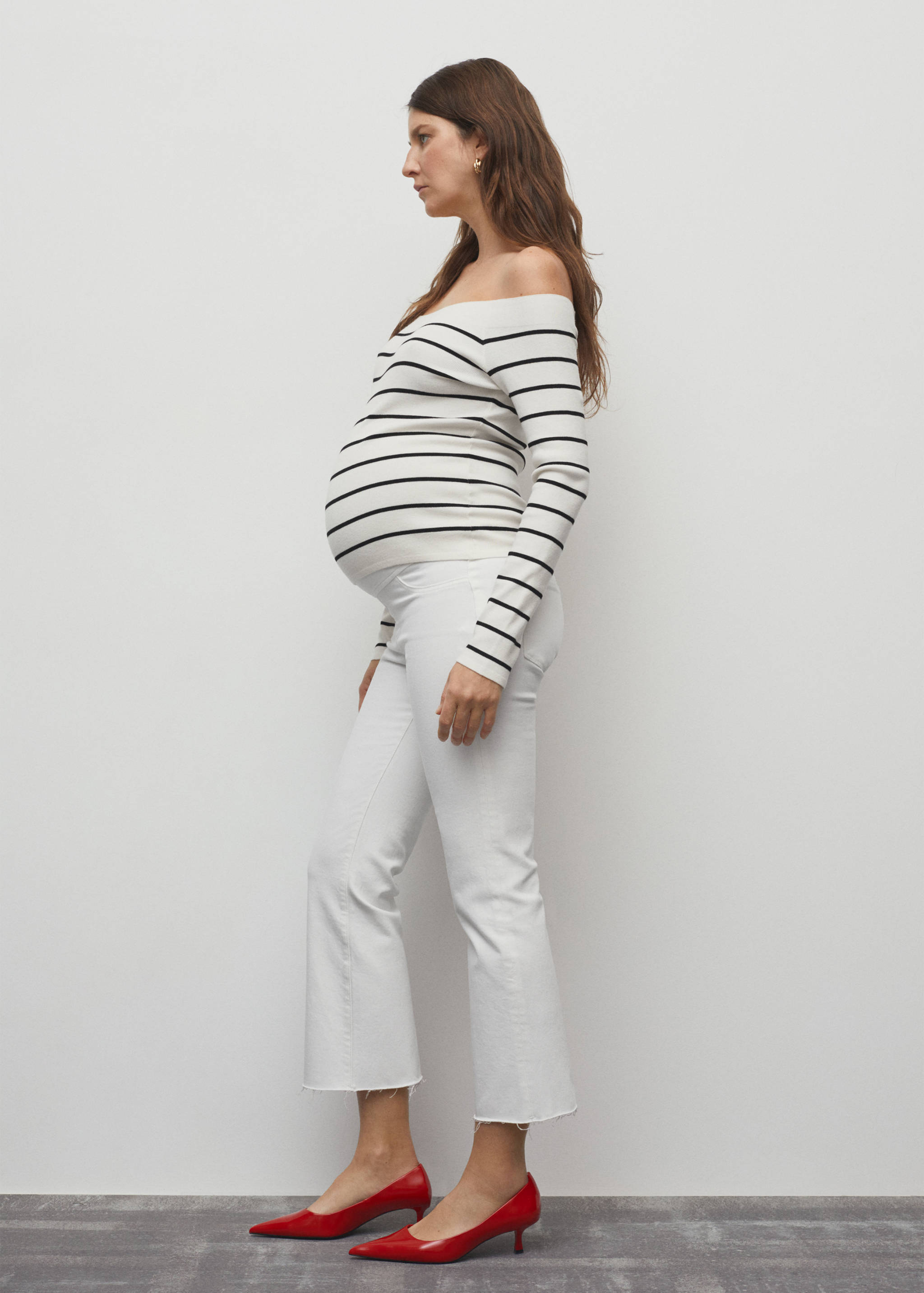 Maternity flared cropped jeans - Details of the article 2